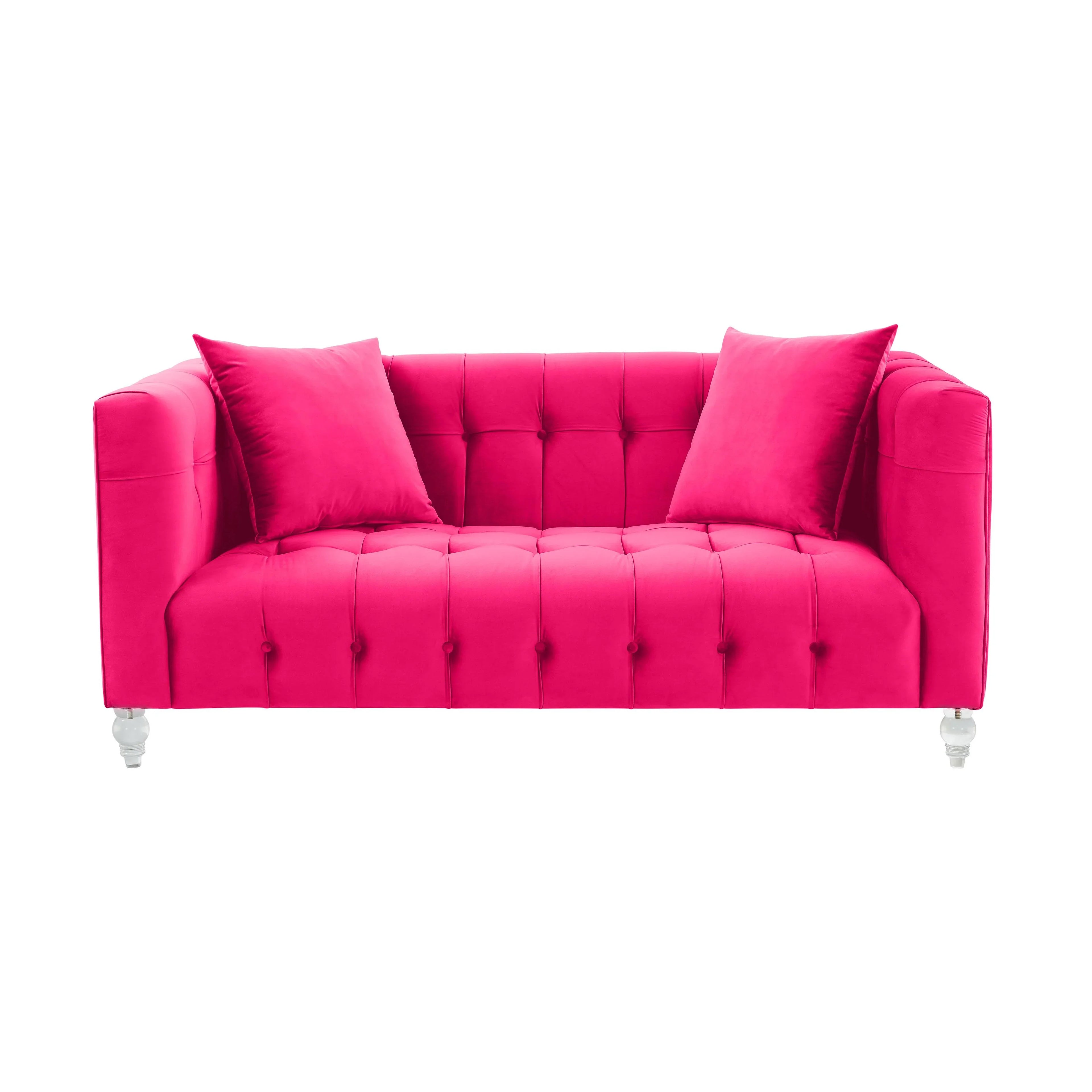 Bea 66" Hot Pink Performance Velvet Loveseat