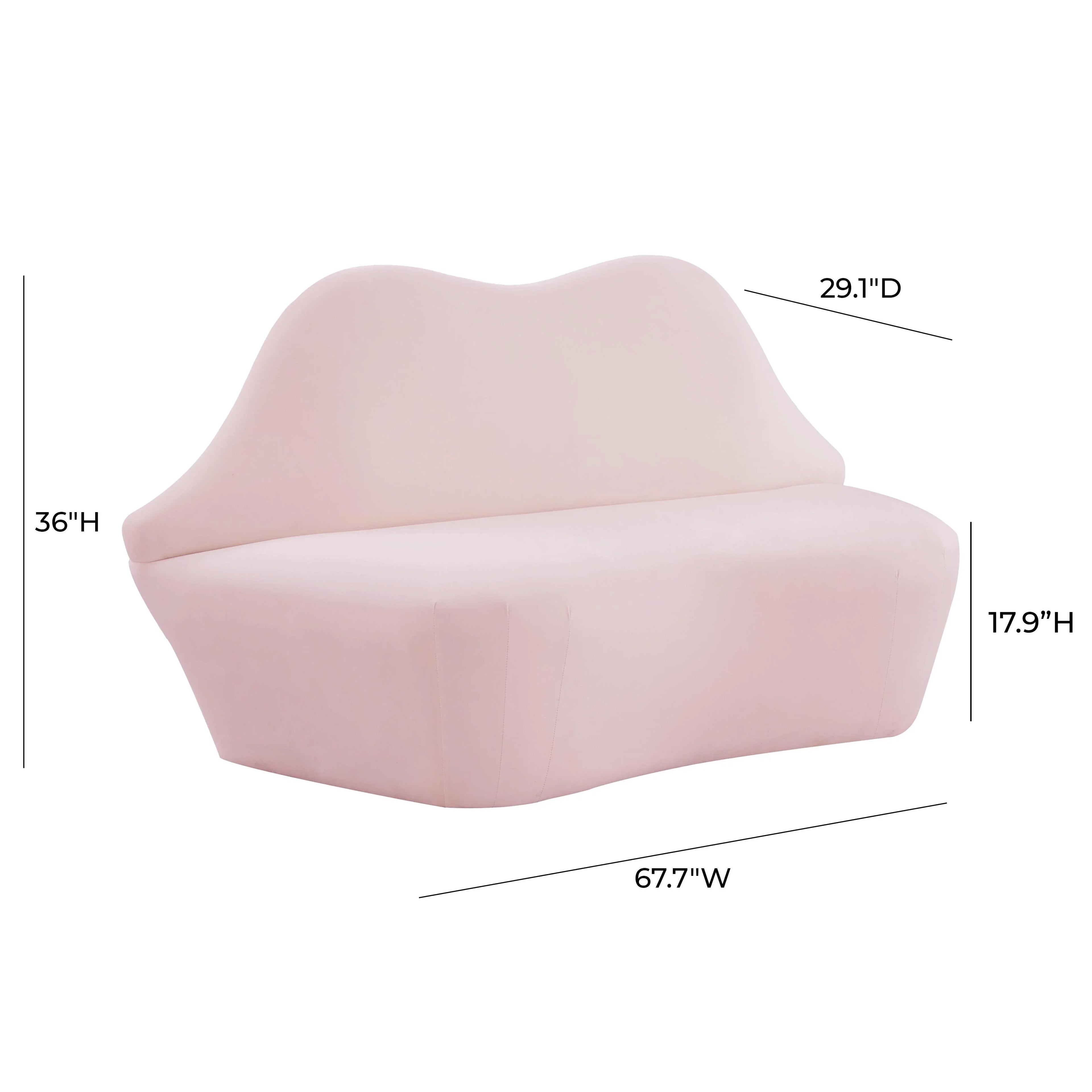 Lips 68" Performance Velvet Settee