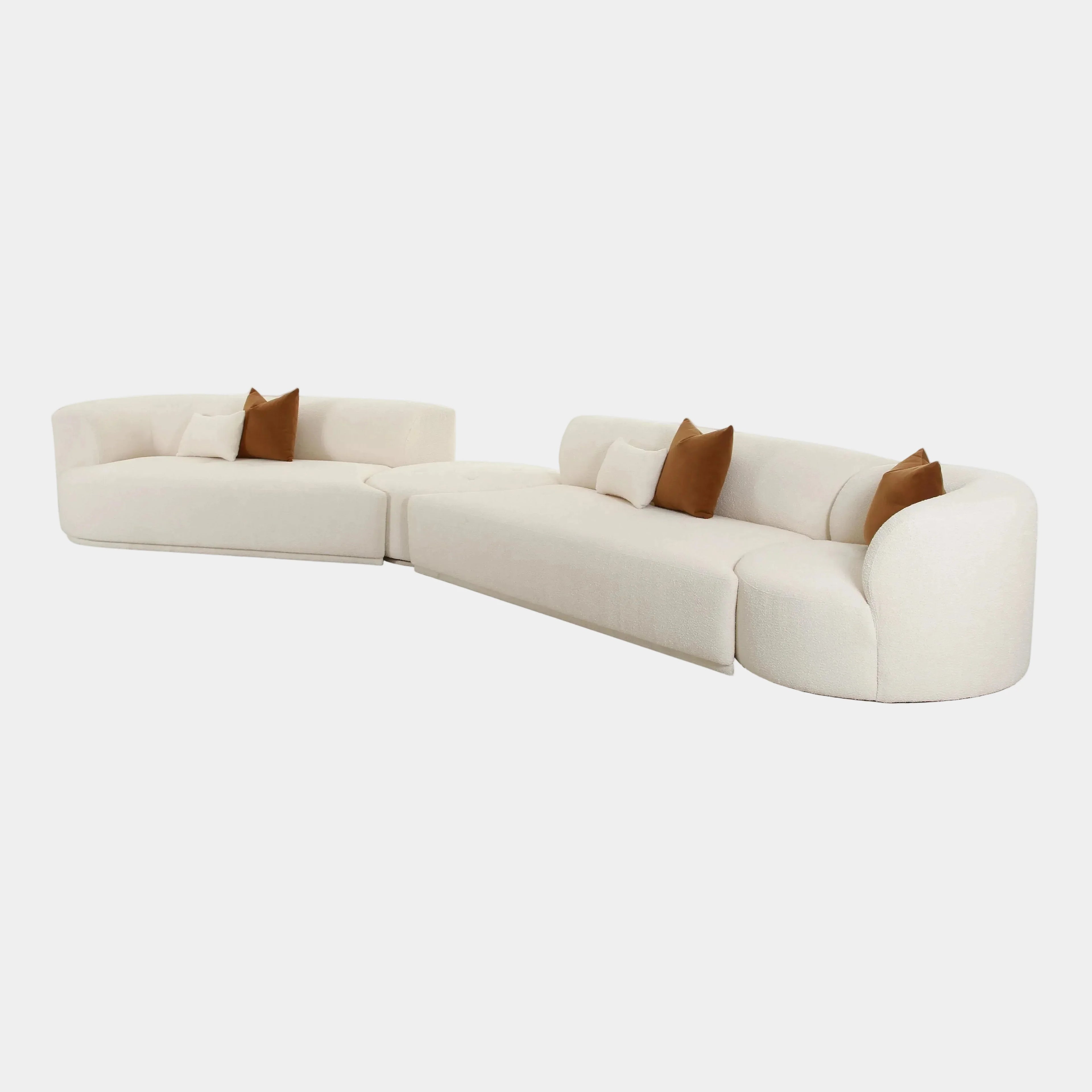 Fickle 4-Piece Cream Performance Boucle Modular Sectional