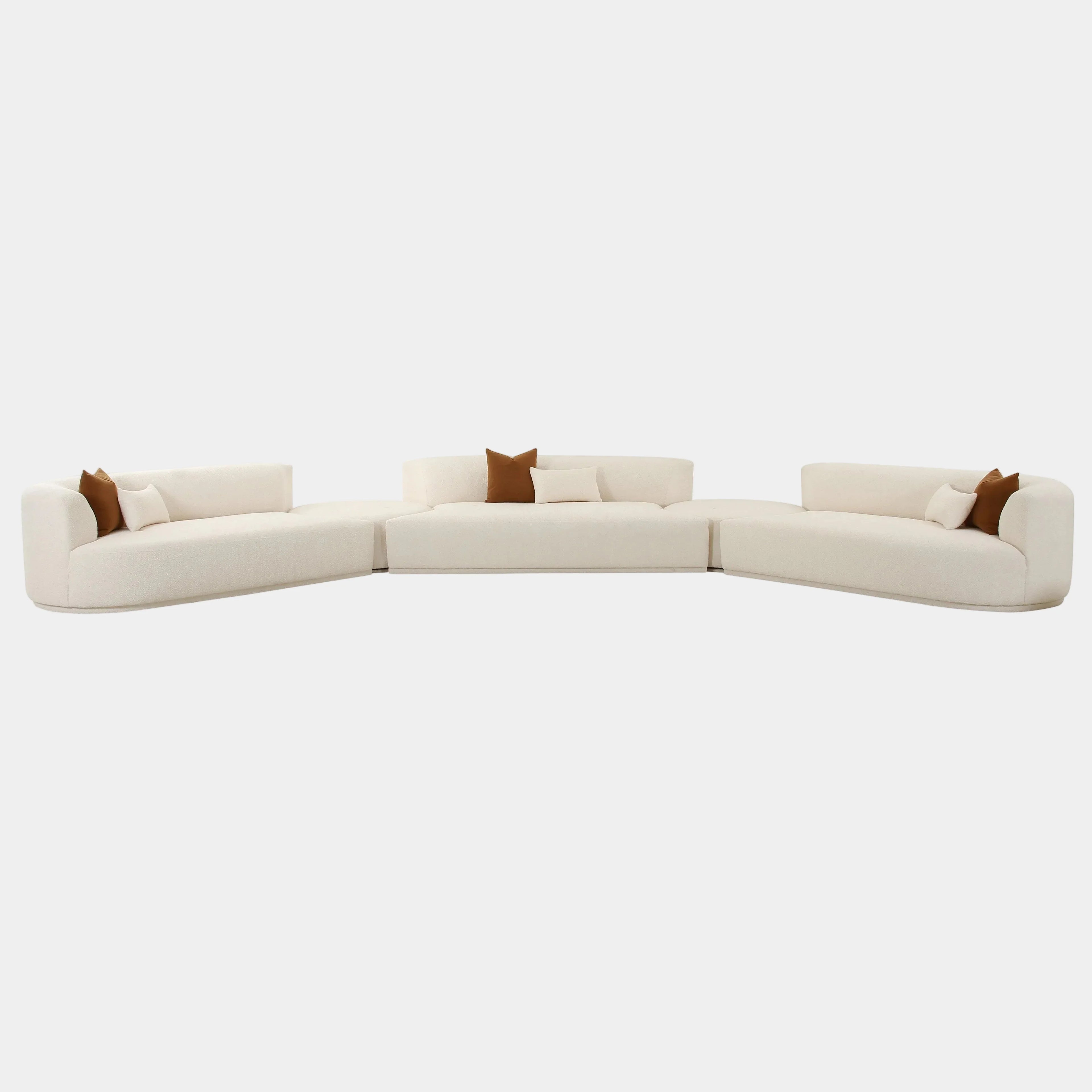 Fickle 5-Piece Cream Performance Boucle Modular Sectional