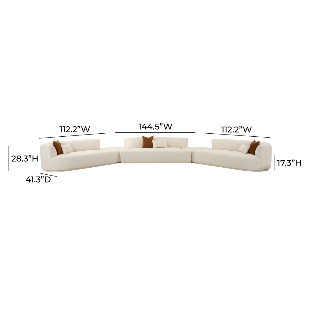 Fickle 5-Piece Cream Performance Boucle Modular Sectional