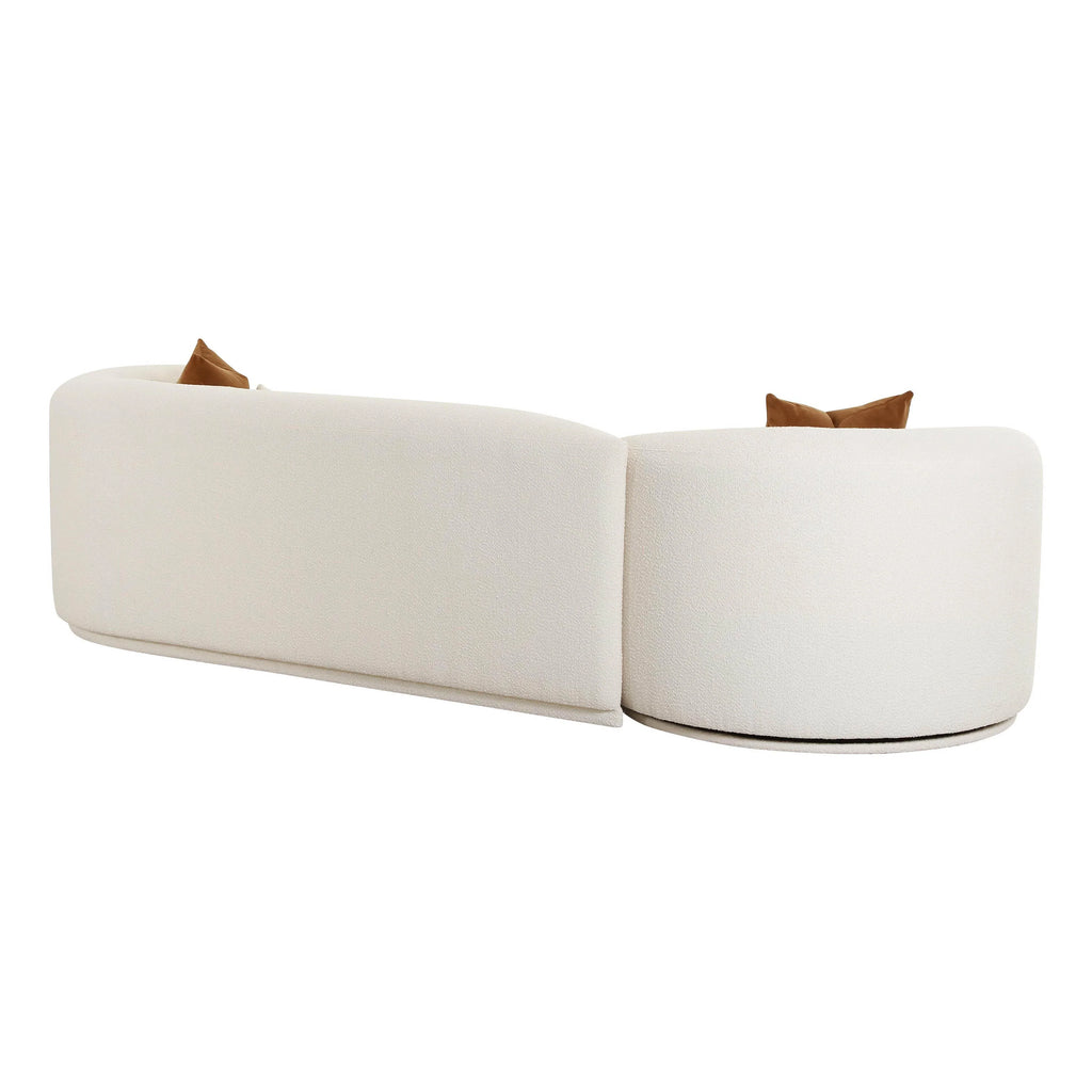 Fickle Cream Performance Boucle 2-Piece Modular Sofa