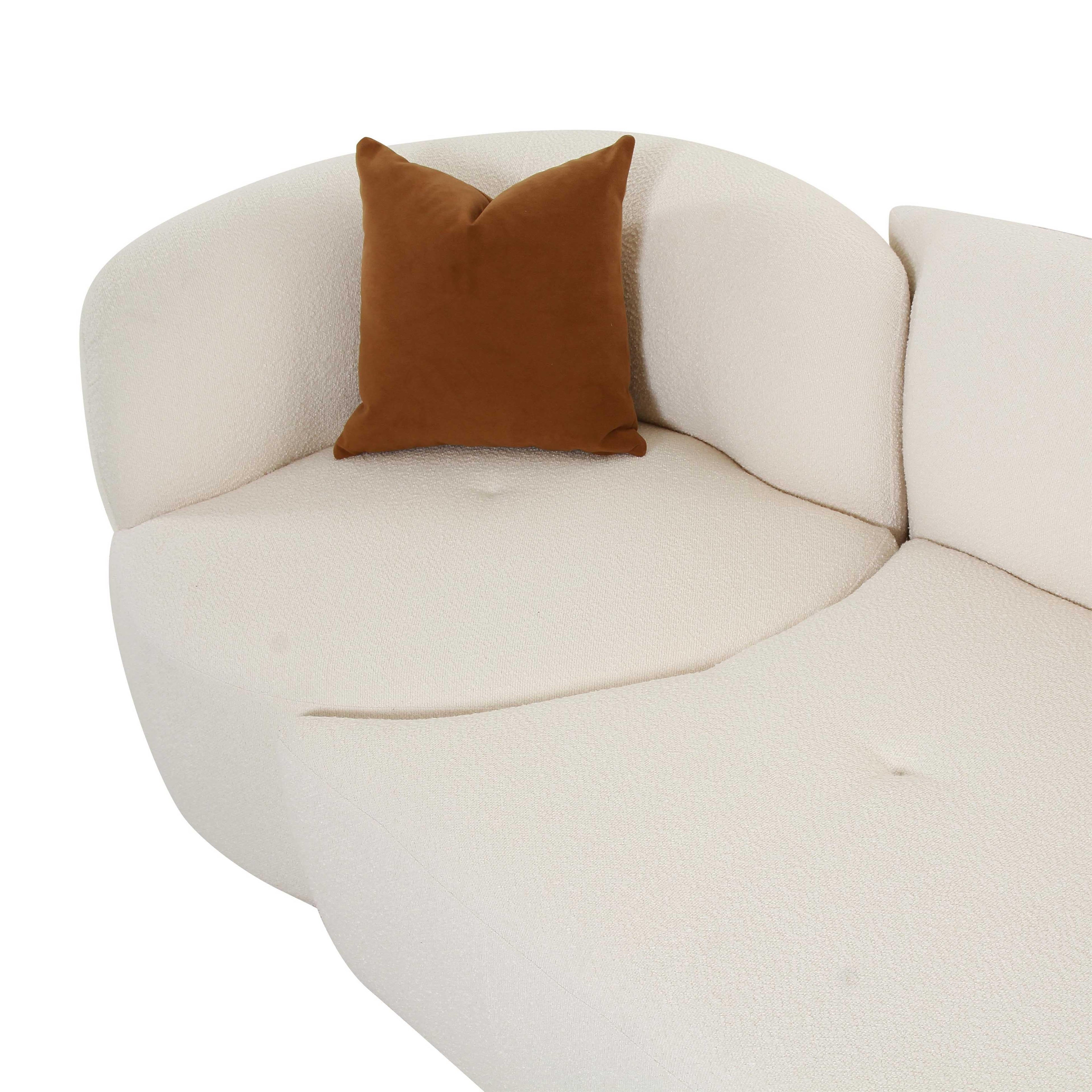 Fickle Cream Performance Boucle 2-Piece Modular Sofa