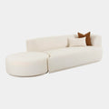 Fickle 112" 2-Piece Cream Performance Boucle Chaise Modular Sofa