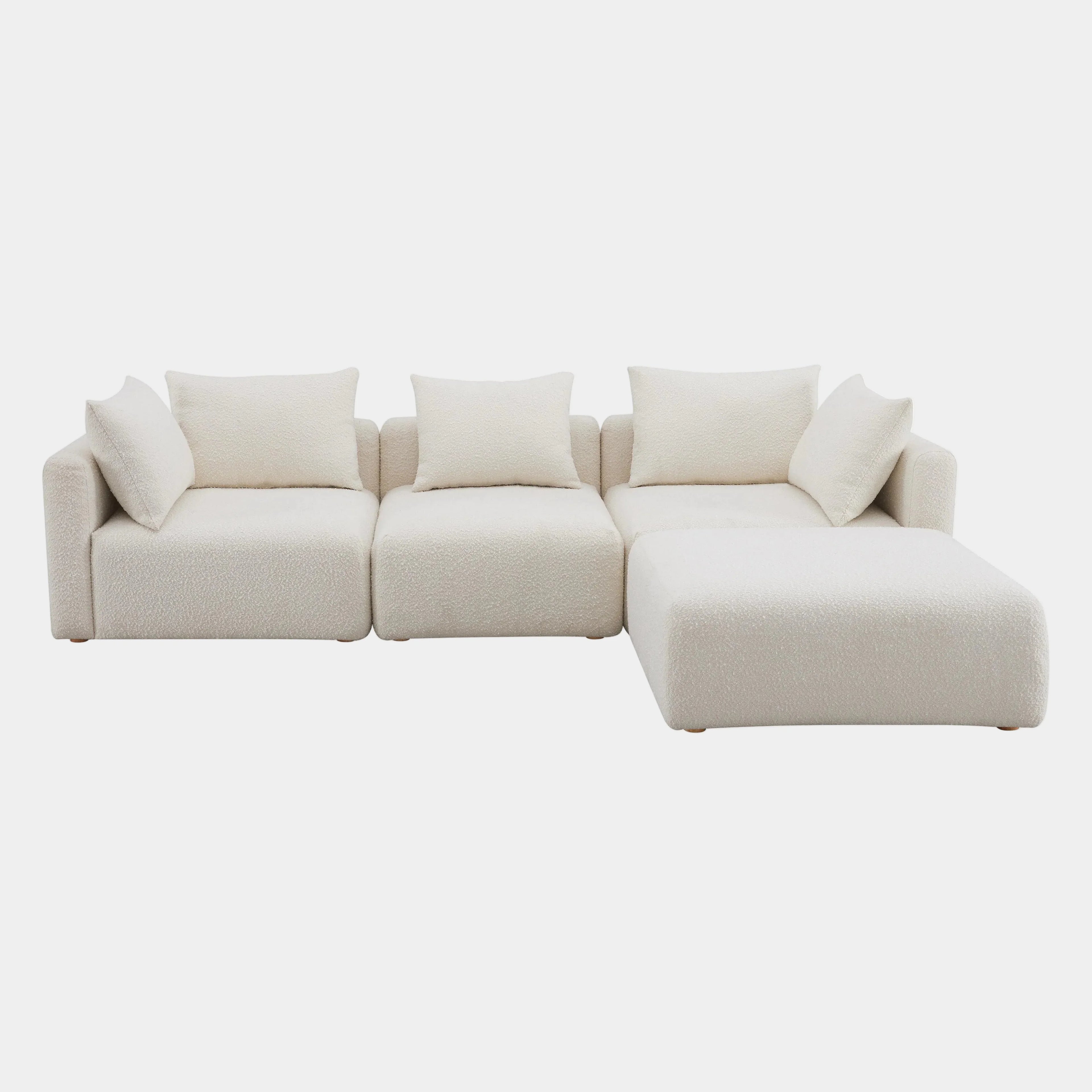 Hangover 4-Piece Cream Performance Boucle Modular Sectional