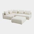 Hangover 4-Piece Cream Performance Boucle Modular Chaise Sectional