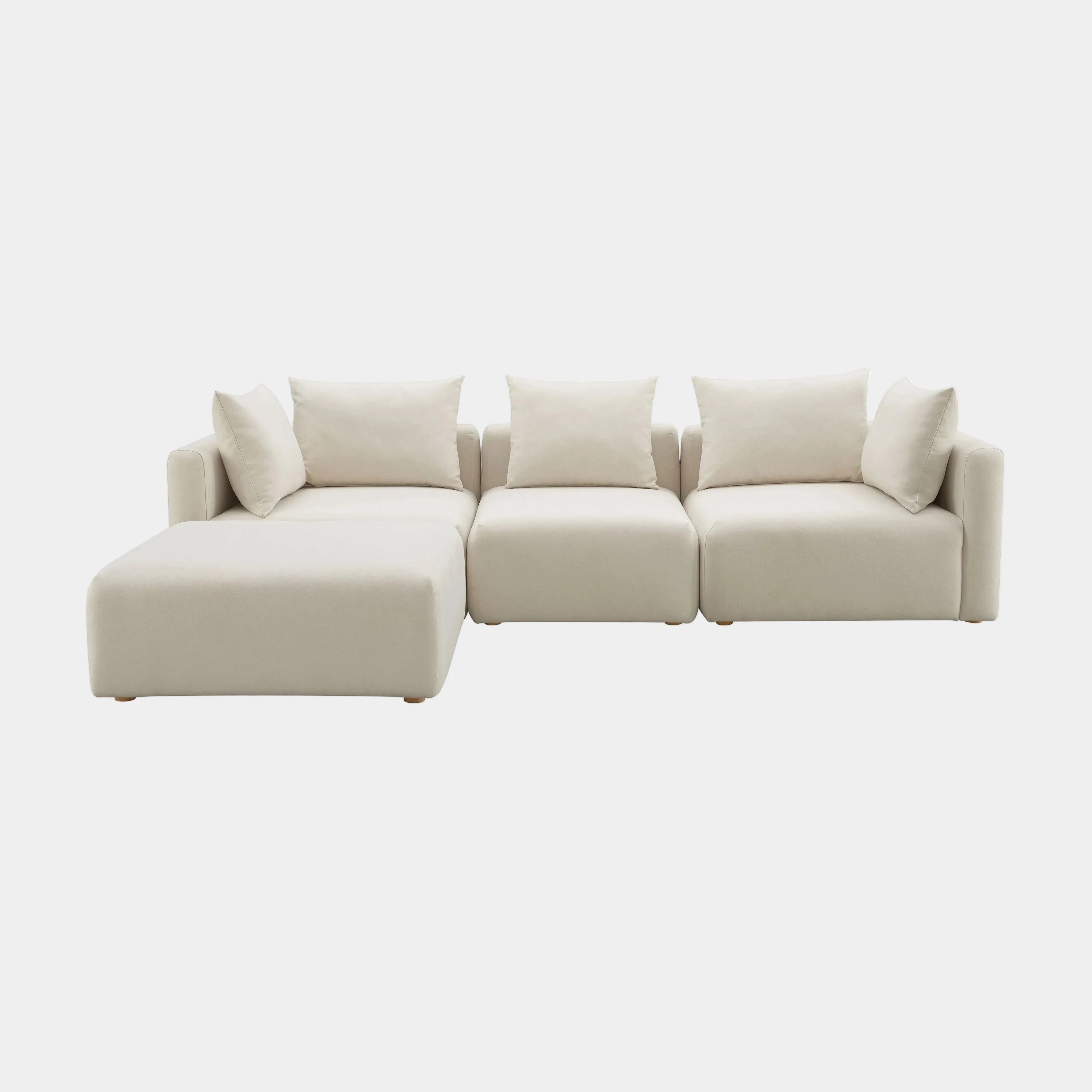 Hangover 4-Piece Cream Performance Linen Modular Sectional
