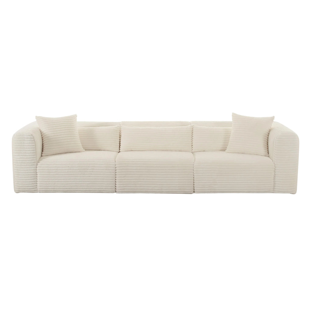 Tarra 118" Fluffy Oversized Performance Corduroy Modular Sofa