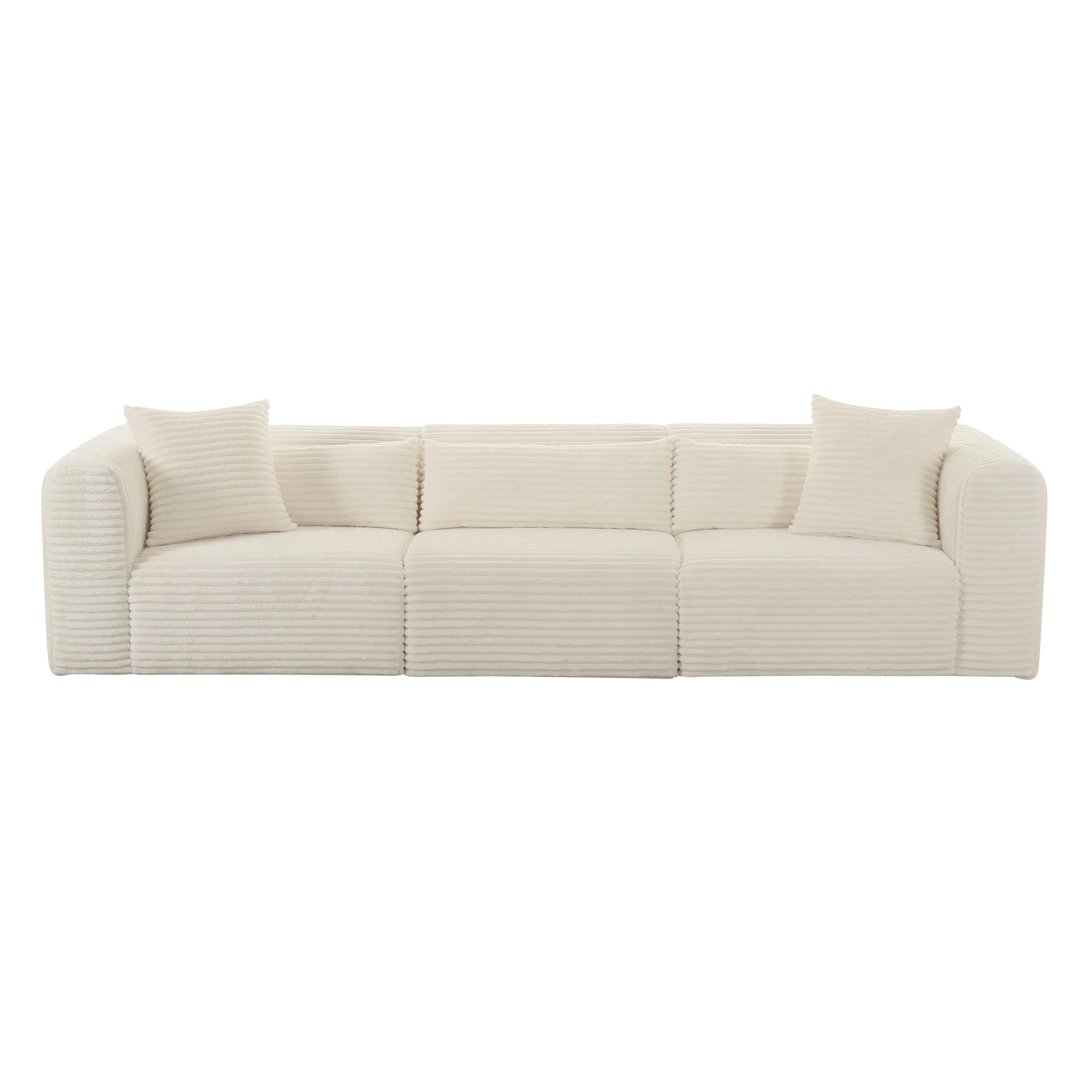 Tarra 118" Fluffy Oversized Performance Corduroy Modular Sofa