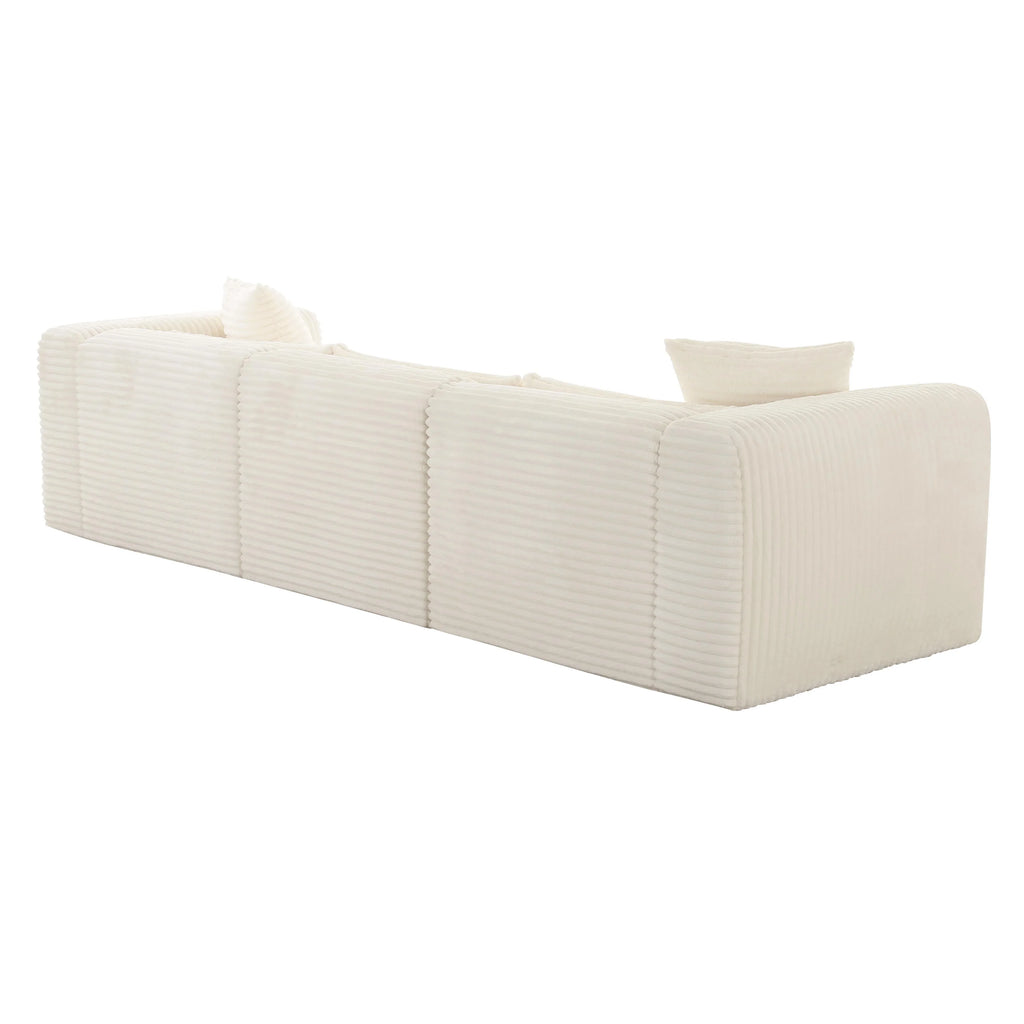 Tarra 118" Fluffy Oversized Performance Corduroy Modular Sofa