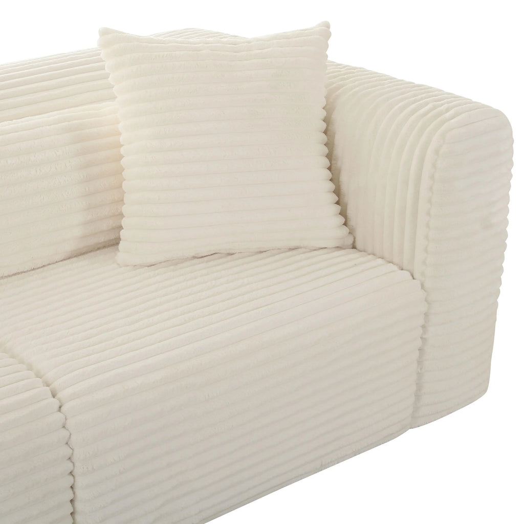 Tarra 118" Fluffy Oversized Performance Corduroy Modular Sofa