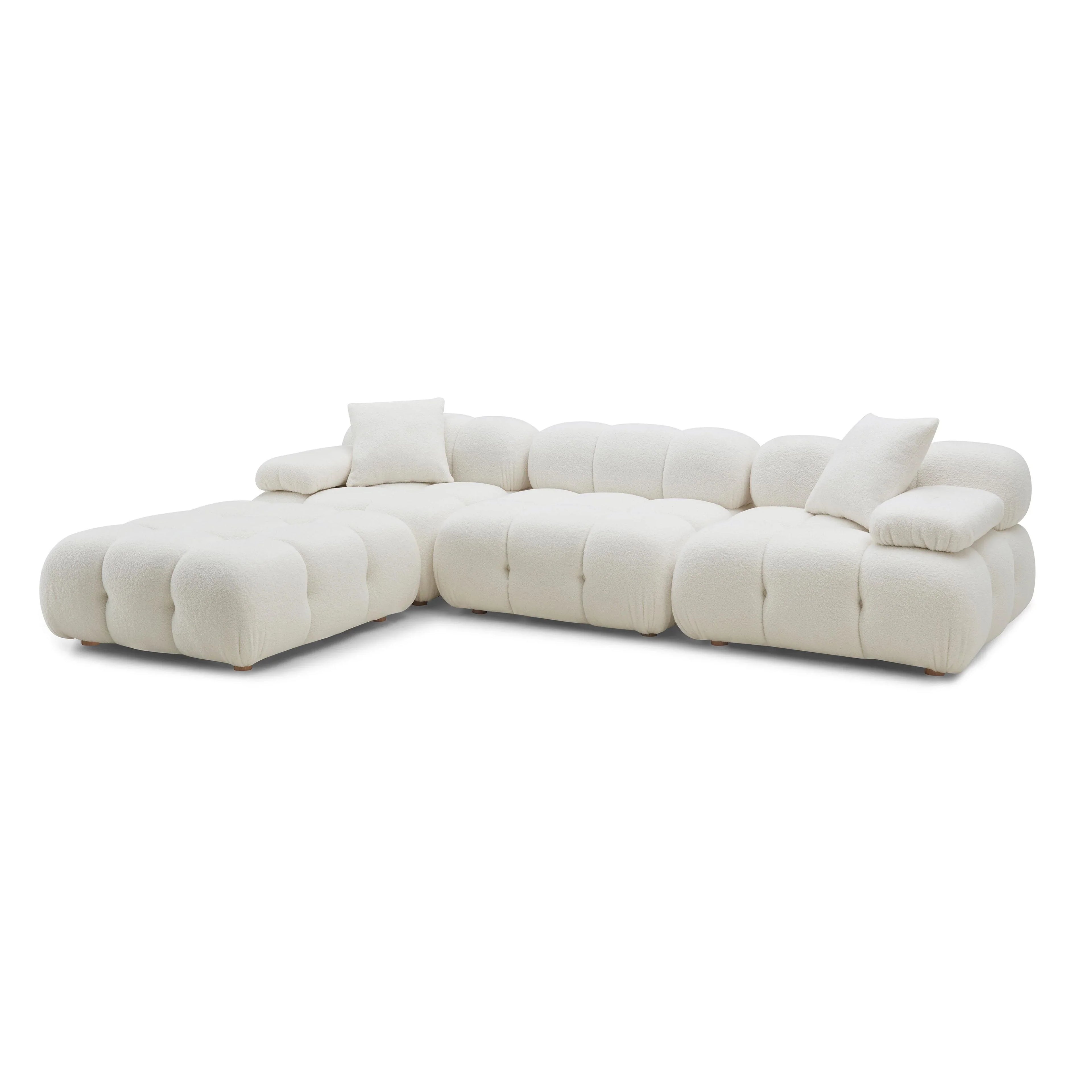 Calliope 4-Piece Performance Vegan Shearling Modular Sectional