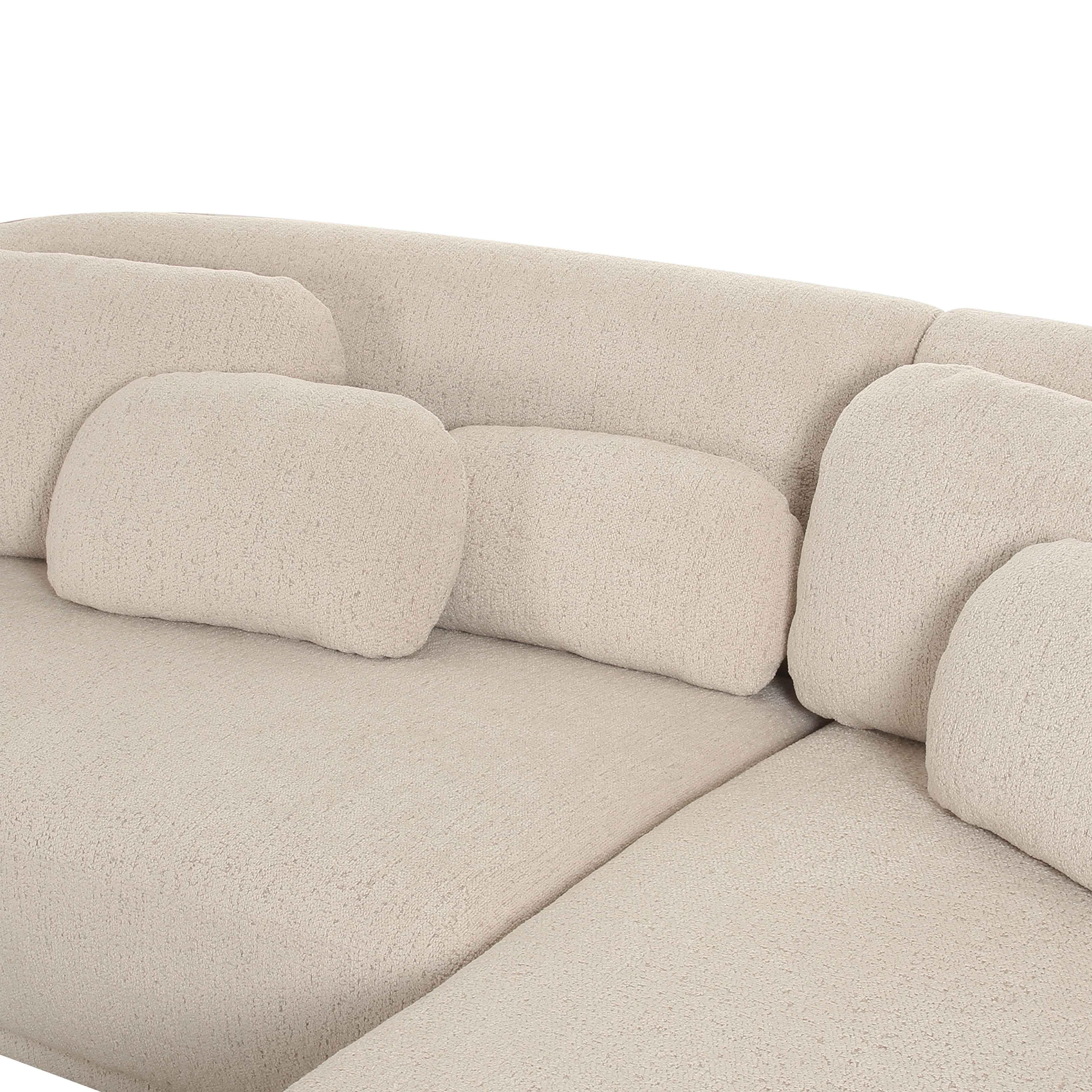 Misty 2-Piece Cream Performance Boucle L-Shaped Sectional