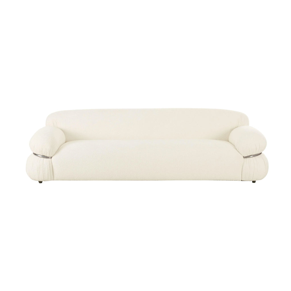 Leyla 98" Cream Performance Boucle Sofa