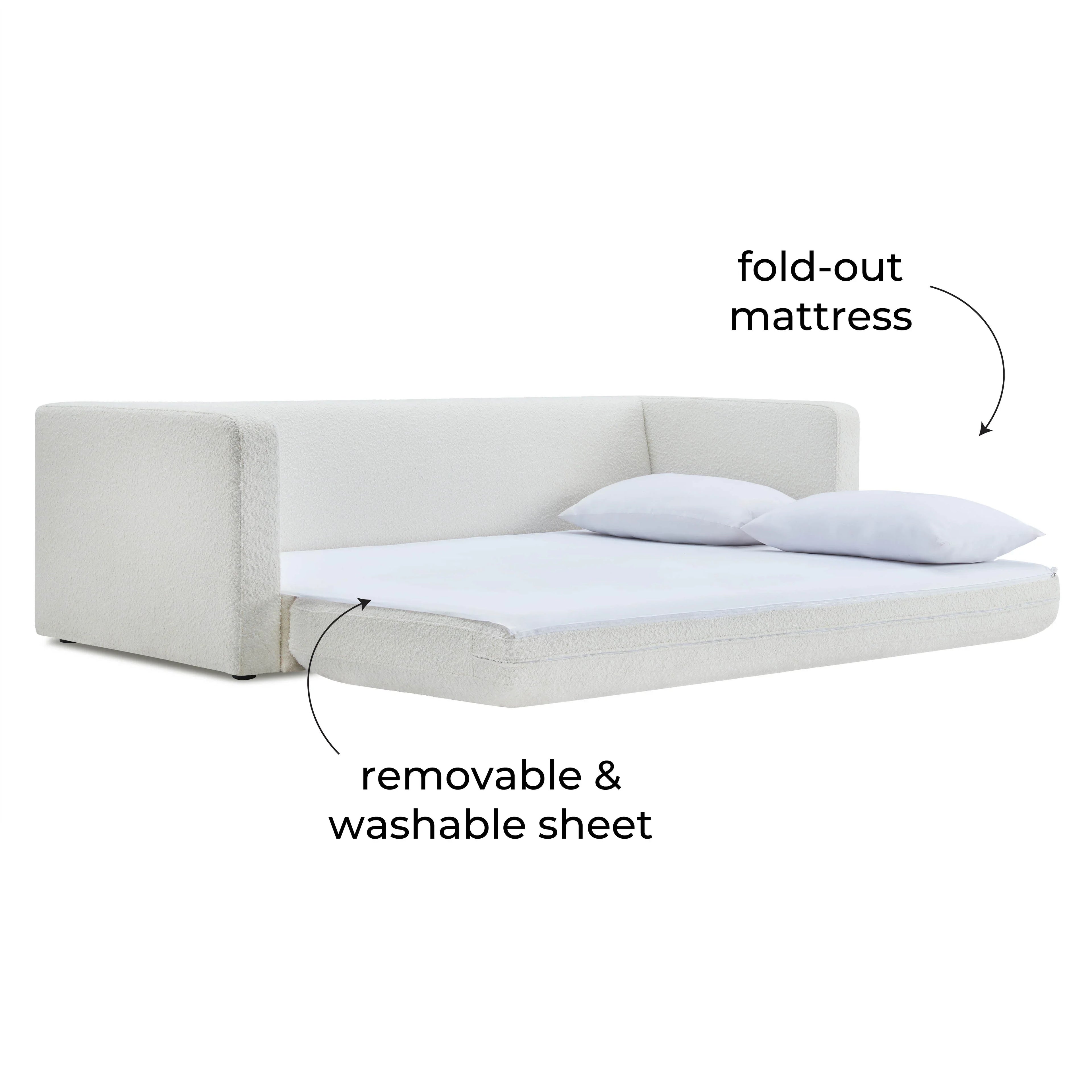 Ryan 91" Performance Boucle Sofa Bed