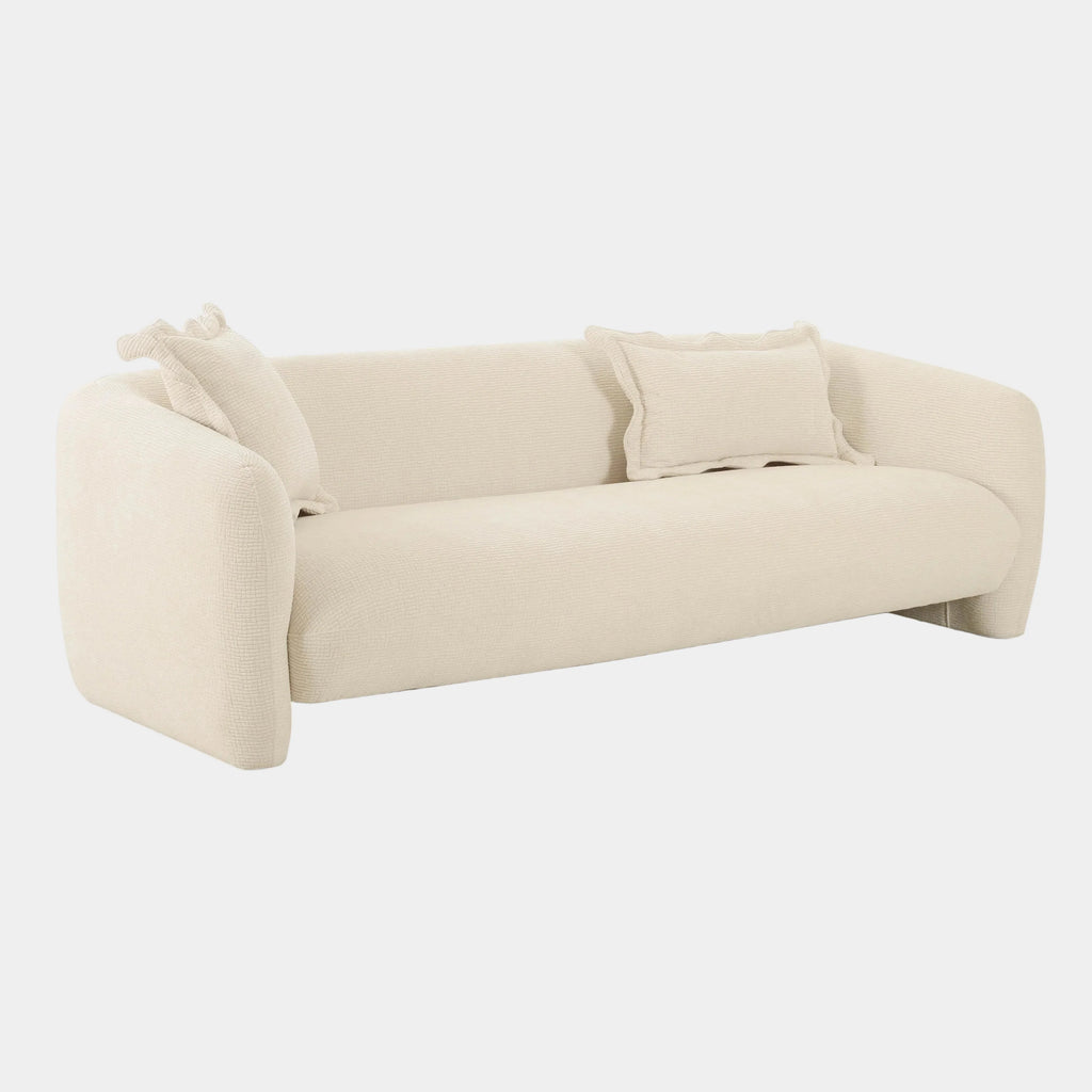 Lou 91" Sandstone Textured Performance Fabric Sofa