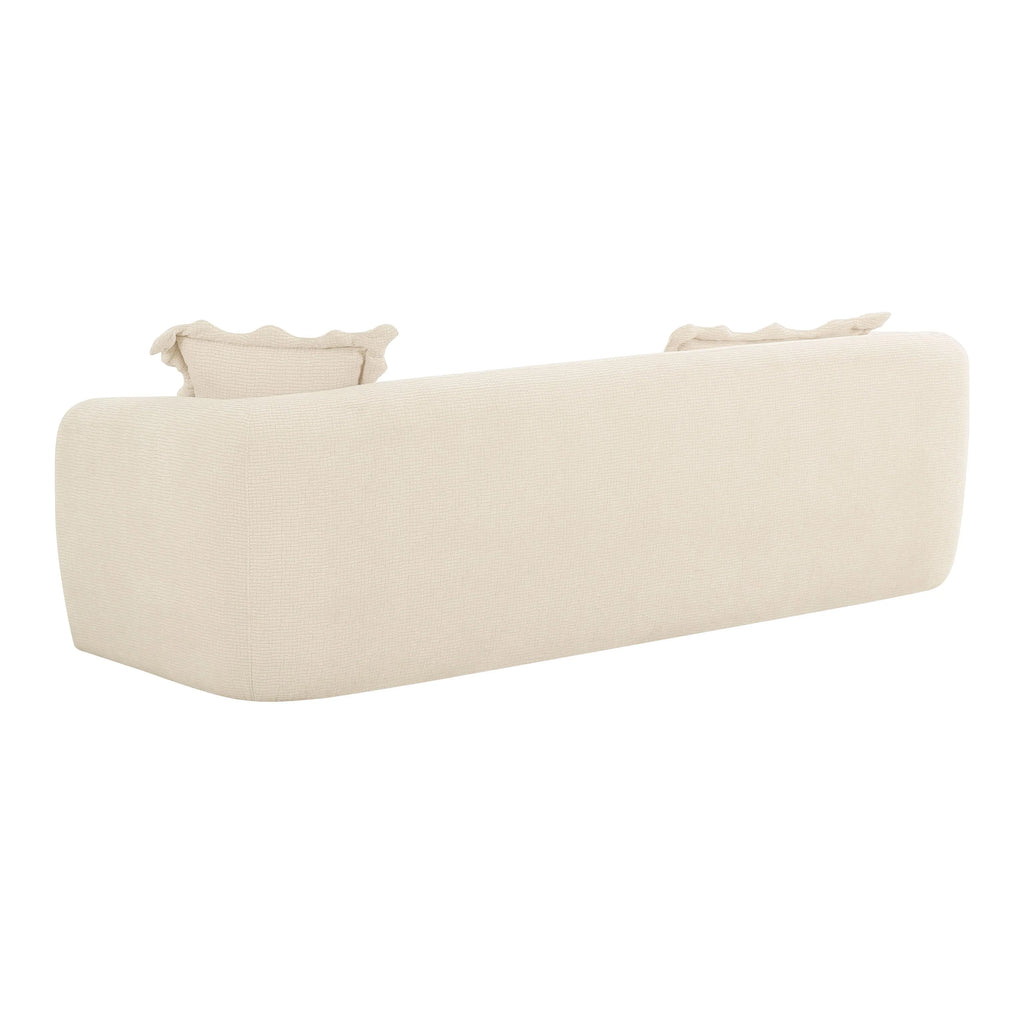 Lou 91" Sandstone Textured Performance Fabric Sofa