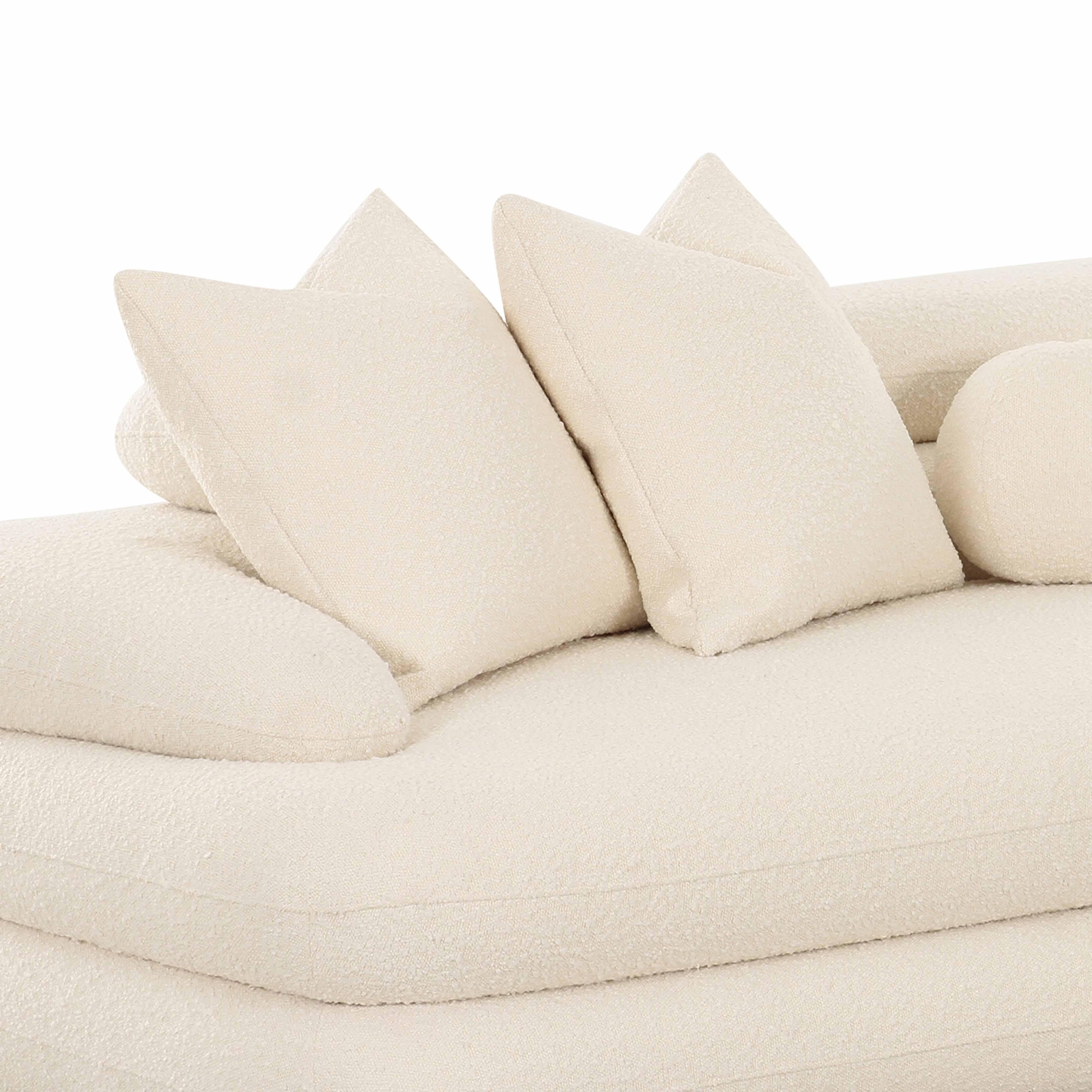 Lulu 2-Piece Cream Performance Boucle L-Shaped Sectional