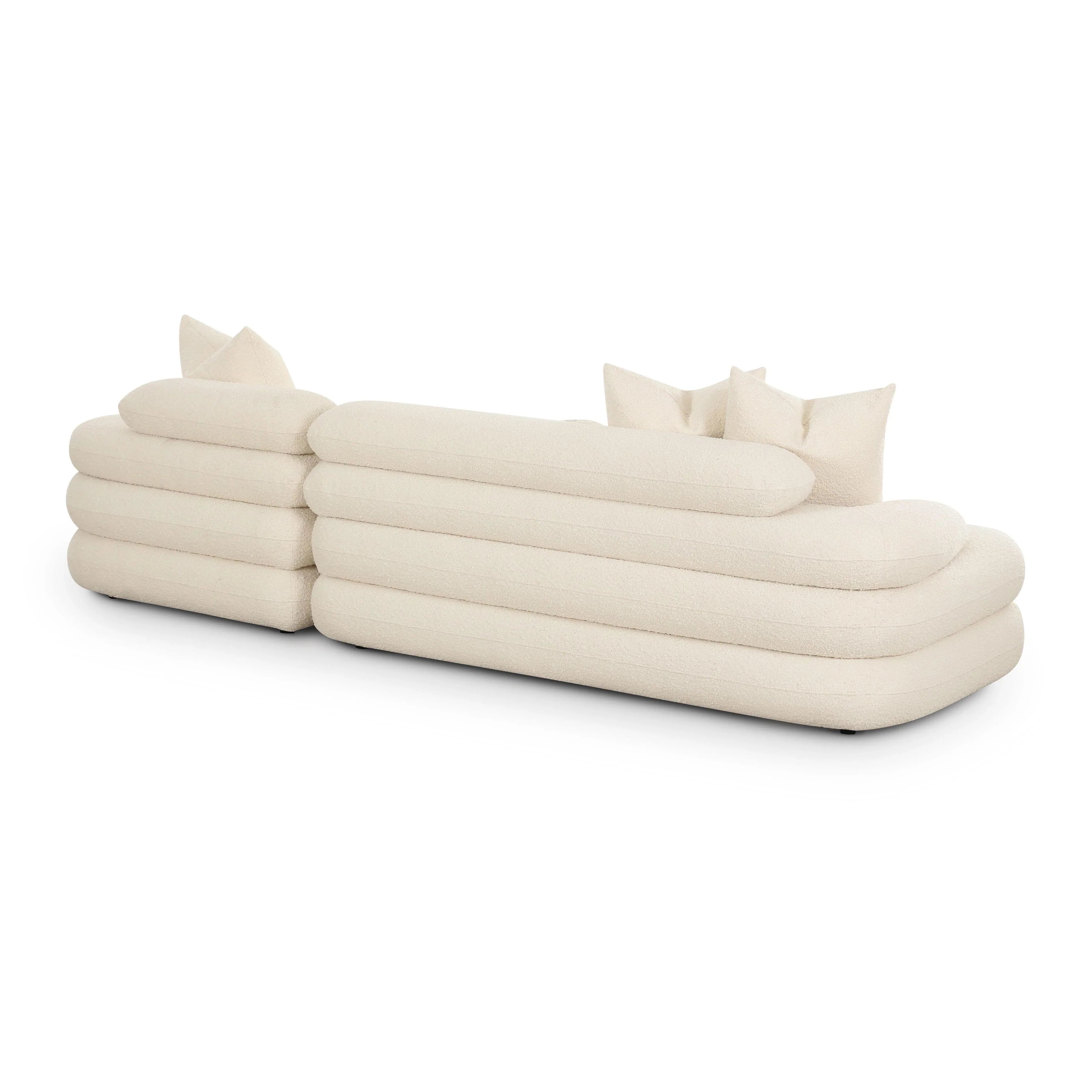 Lulu 2-Piece Cream Performance Boucle L-Shaped Sectional