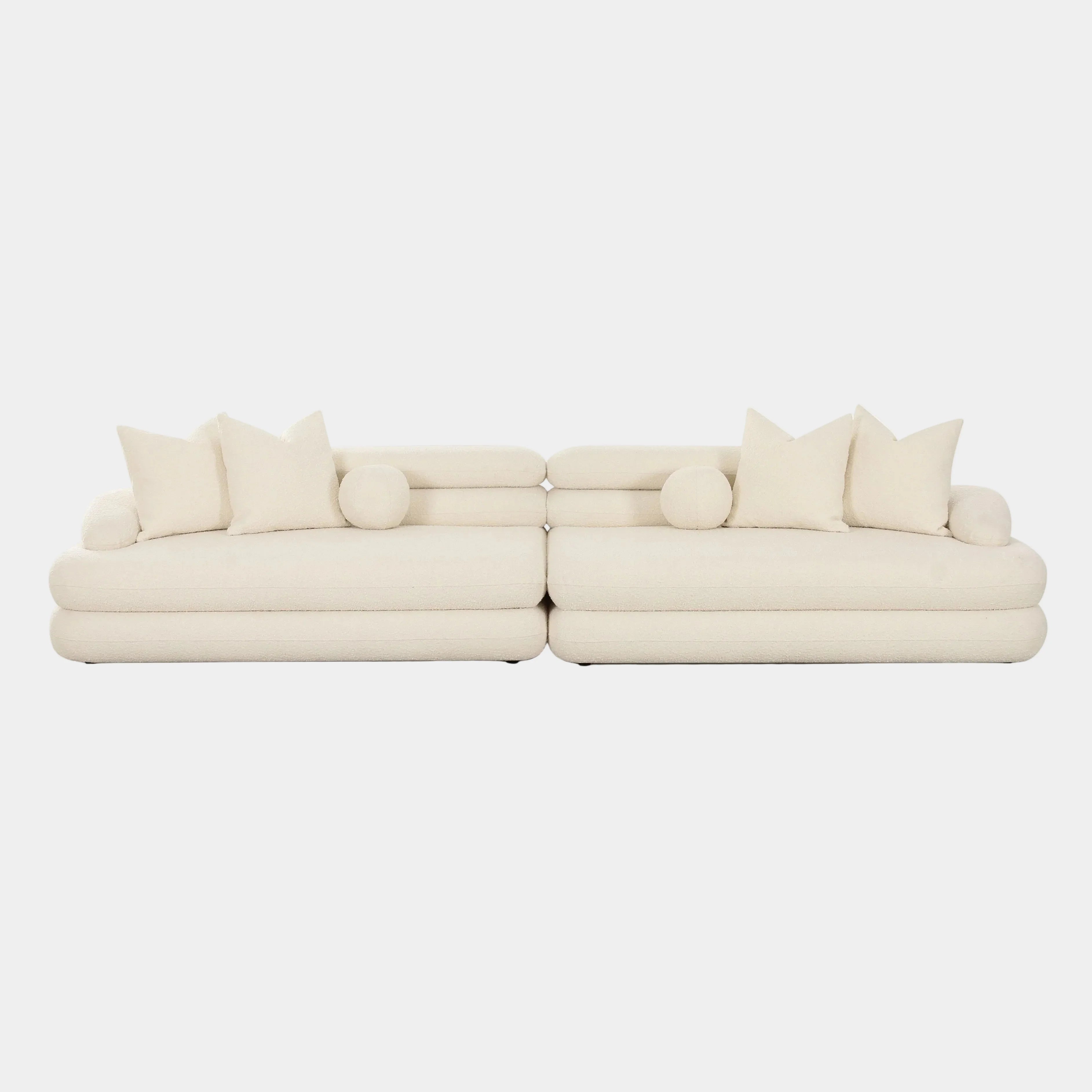 Lulu 141" Cream Performance Boucle Sofa