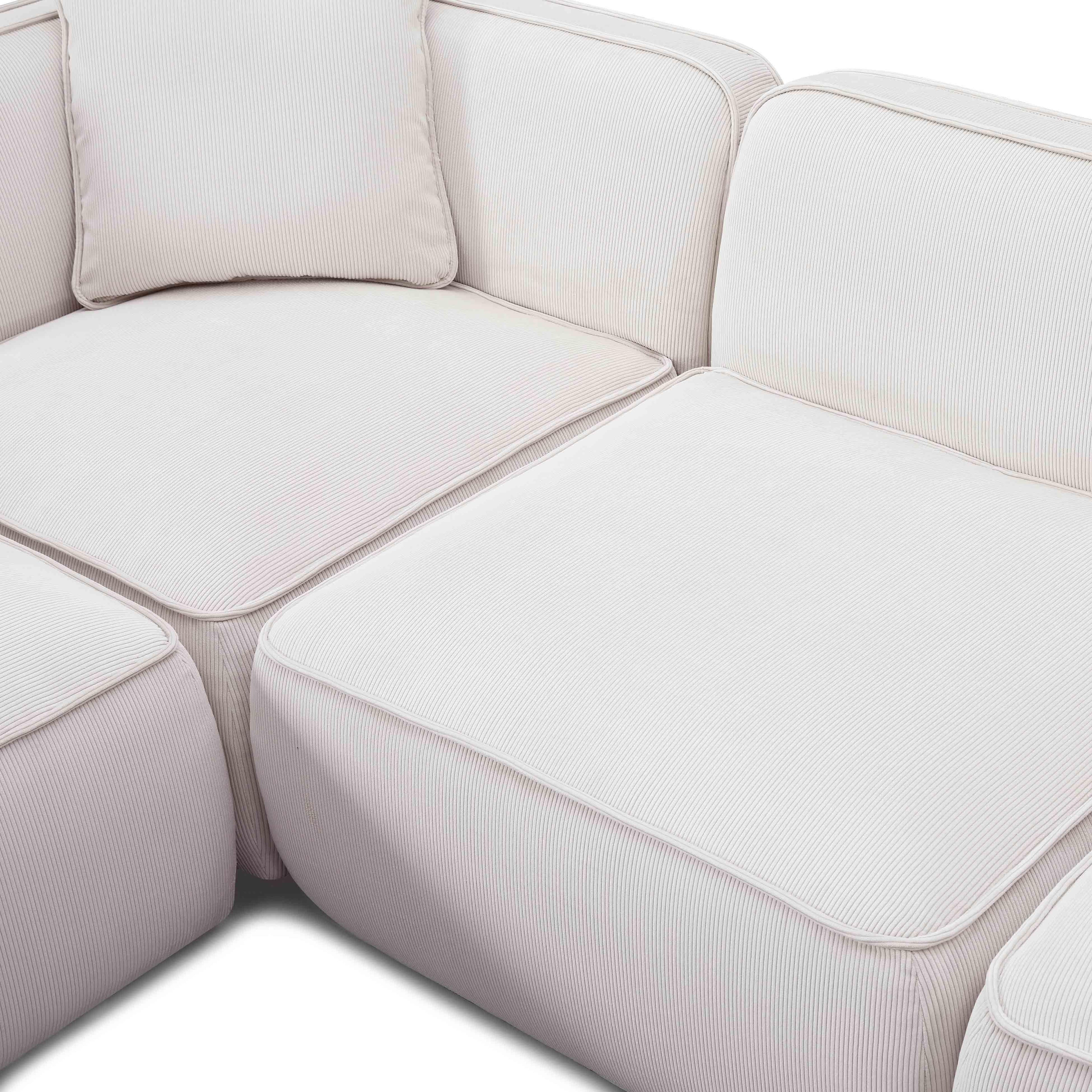 Travie 5-Piece Performance Corduroy Velvet Modular L-Sectional