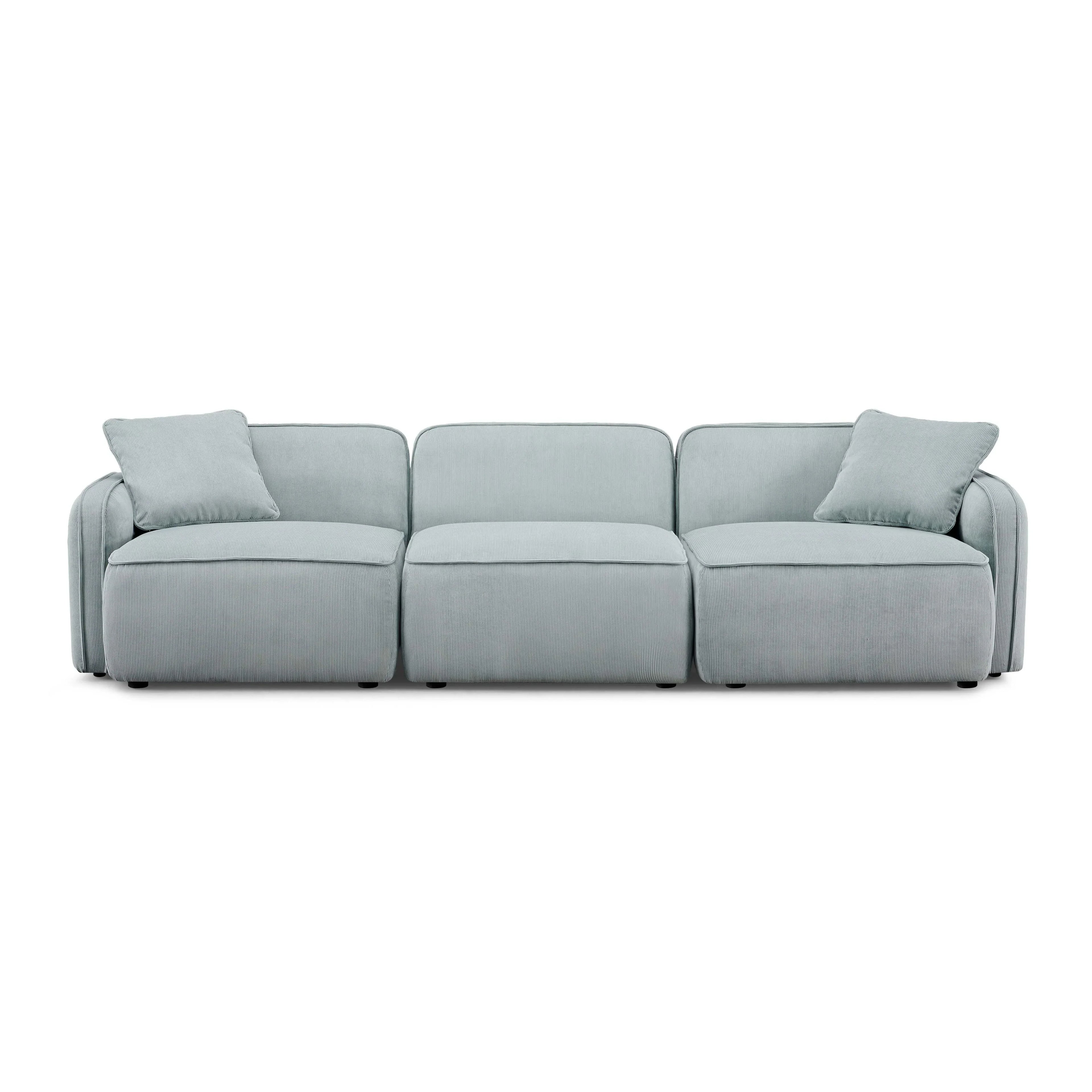 Travie 112" Performance Corduroy Velvet Modular Sofa