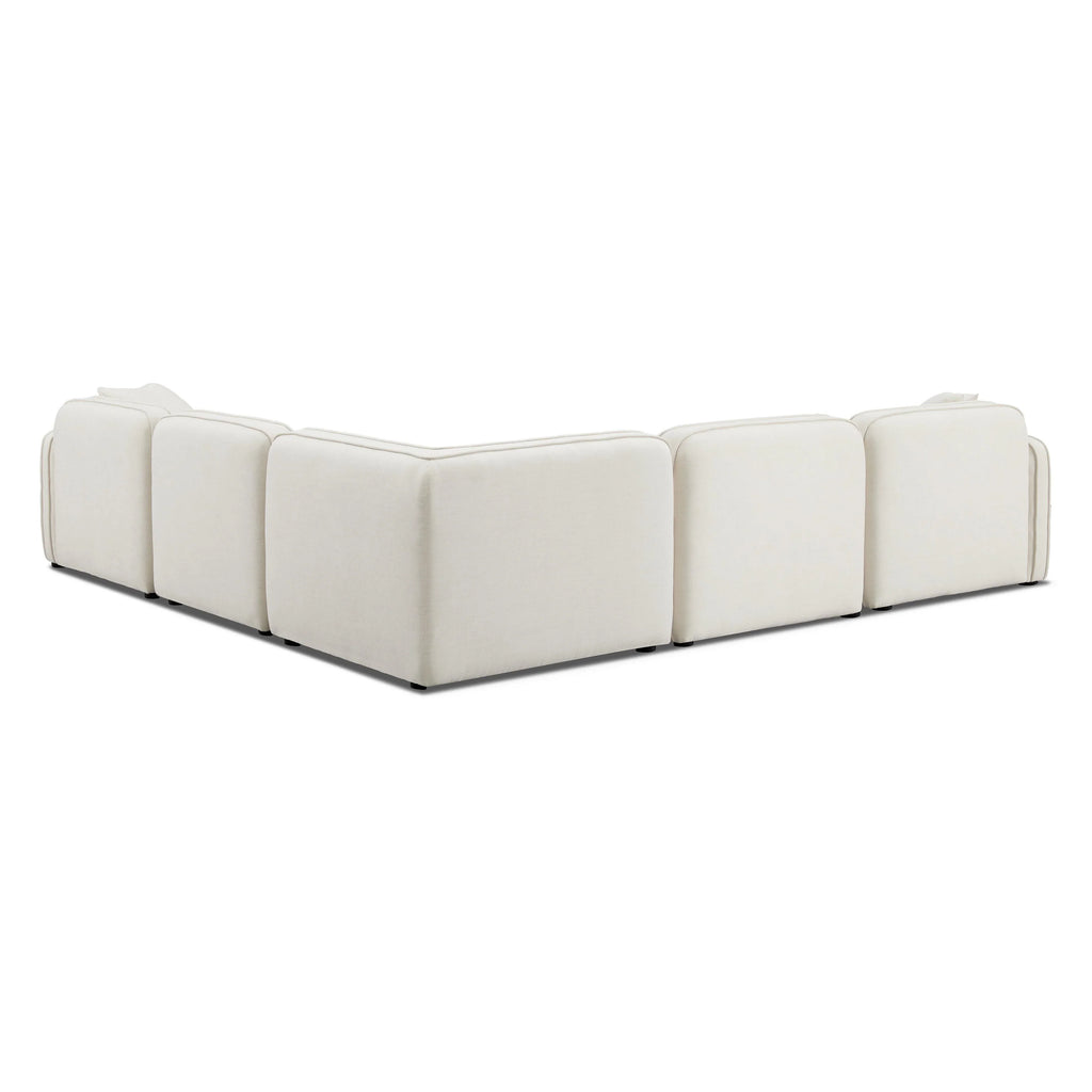 Travie 5-Piece Sand Upcycled Performance Linen Modular L-Sectional