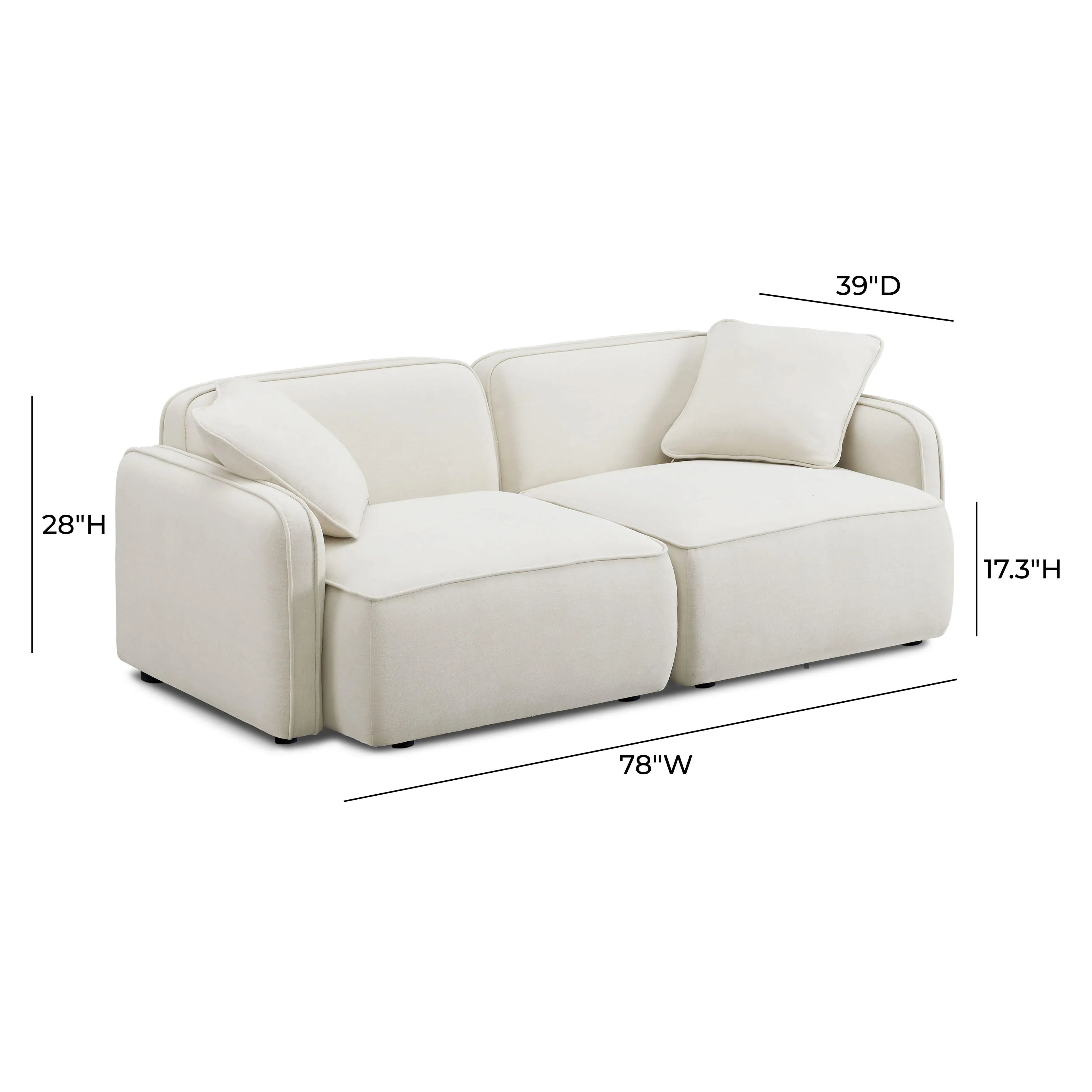 Travie 78" Modular Loveseat