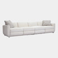 Perry 124" Cream Performance Chenille Modular Long Sofa