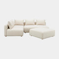 Hangover 4-Piece Contract-Grade Textured Fabric Modular Chaise Sectional