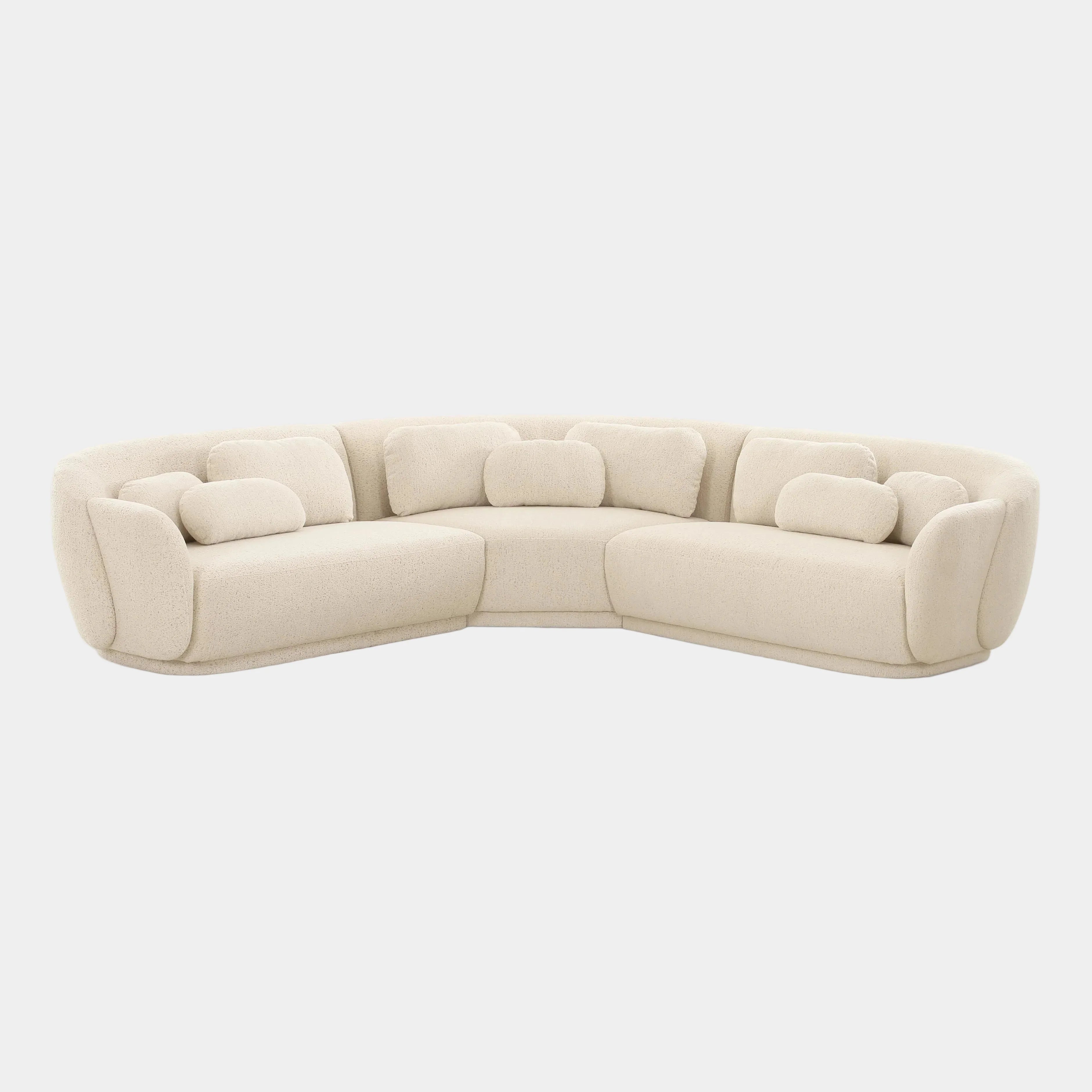 Misty 3-Piece Cream Performance Boucle Modular L-Sectional