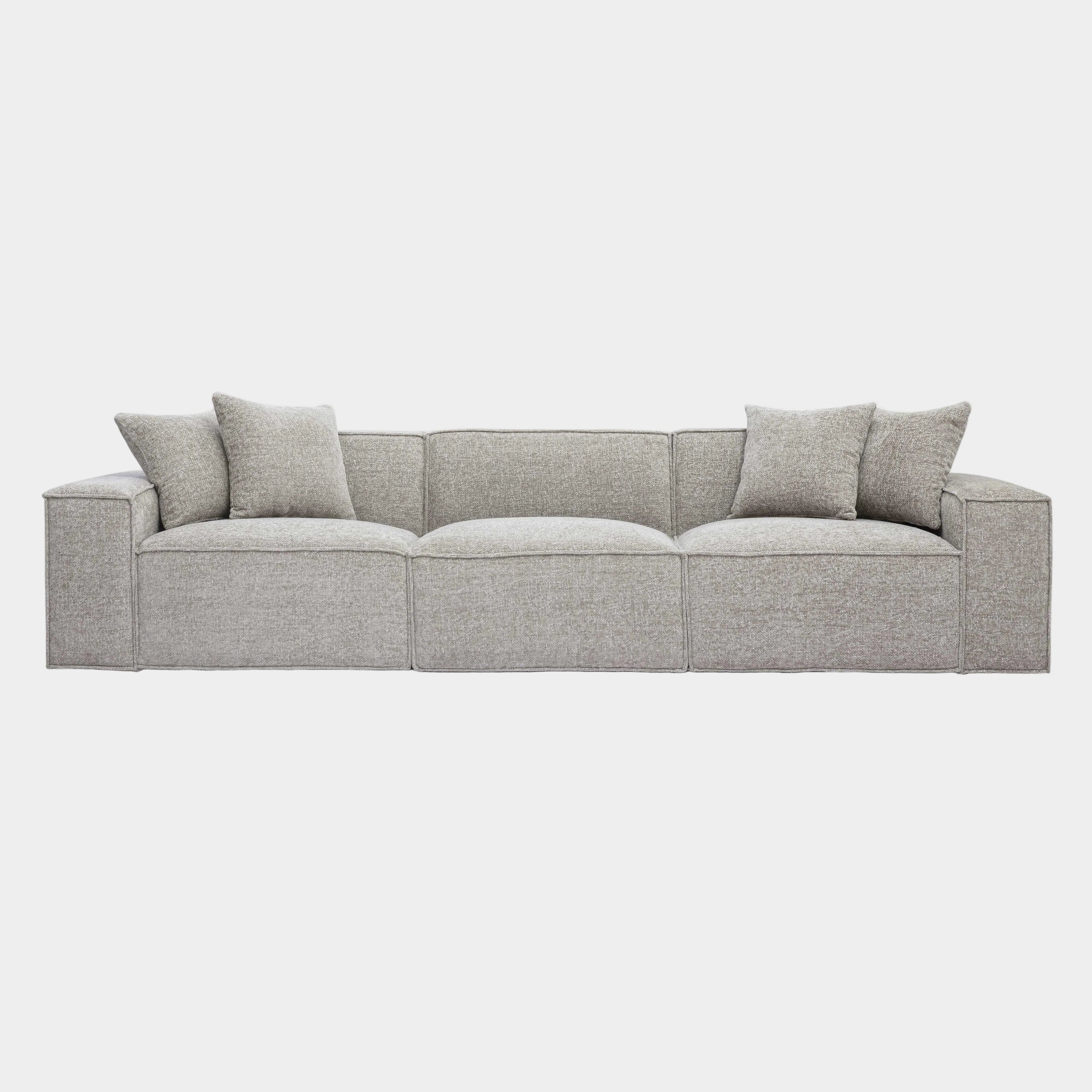 Mindy 115" Performance Chenille Basketweave Modular Sofa