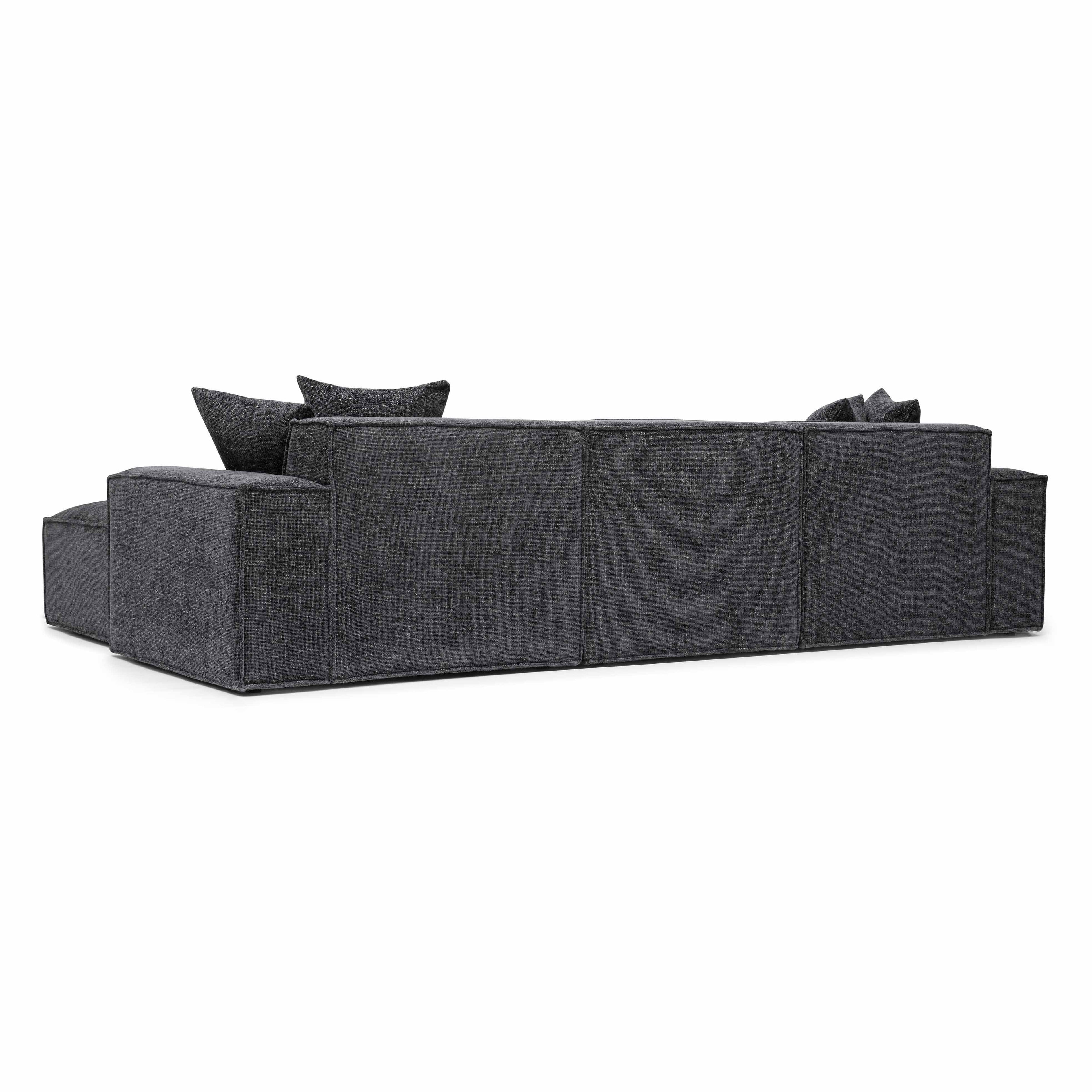 Mindy 4-Piece Performance Chenille Basketweave Modular Sectional