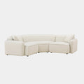Travie 3-Piece Sand Upcycled Performance Linen Modular L-Sectional