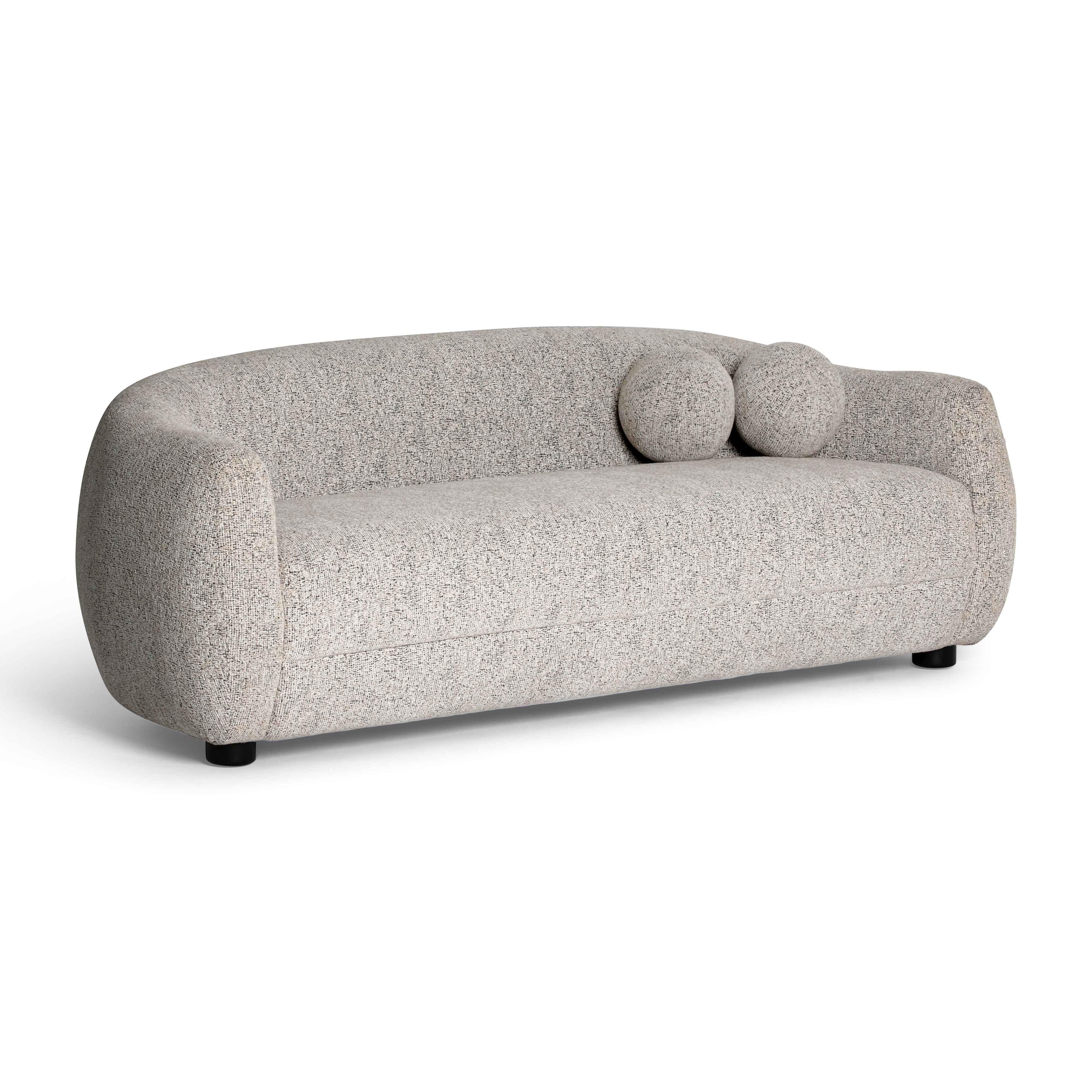 Judy 80" Black and White Woven Performance Fabric Sofa