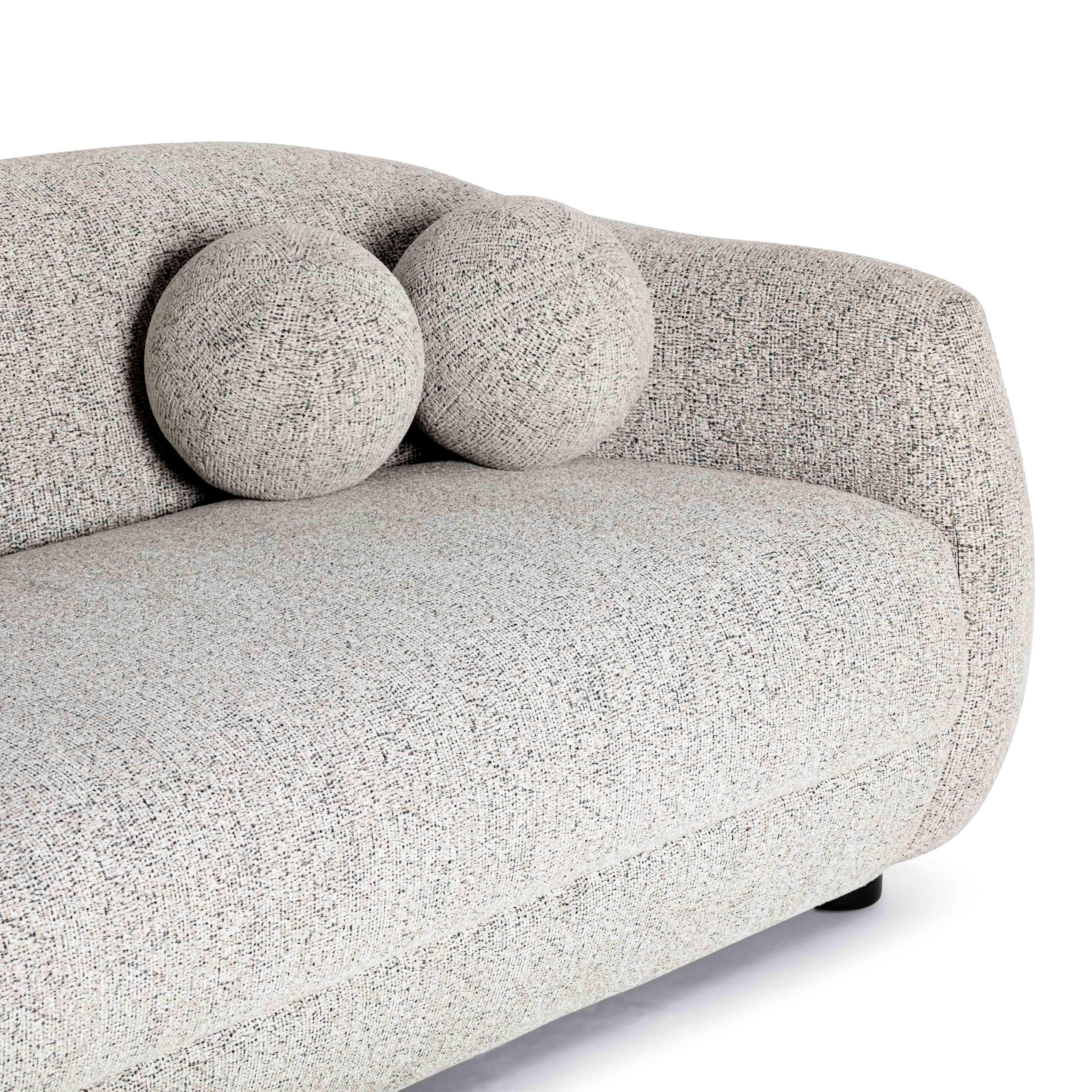 Judy 80" Black and White Woven Performance Fabric Sofa