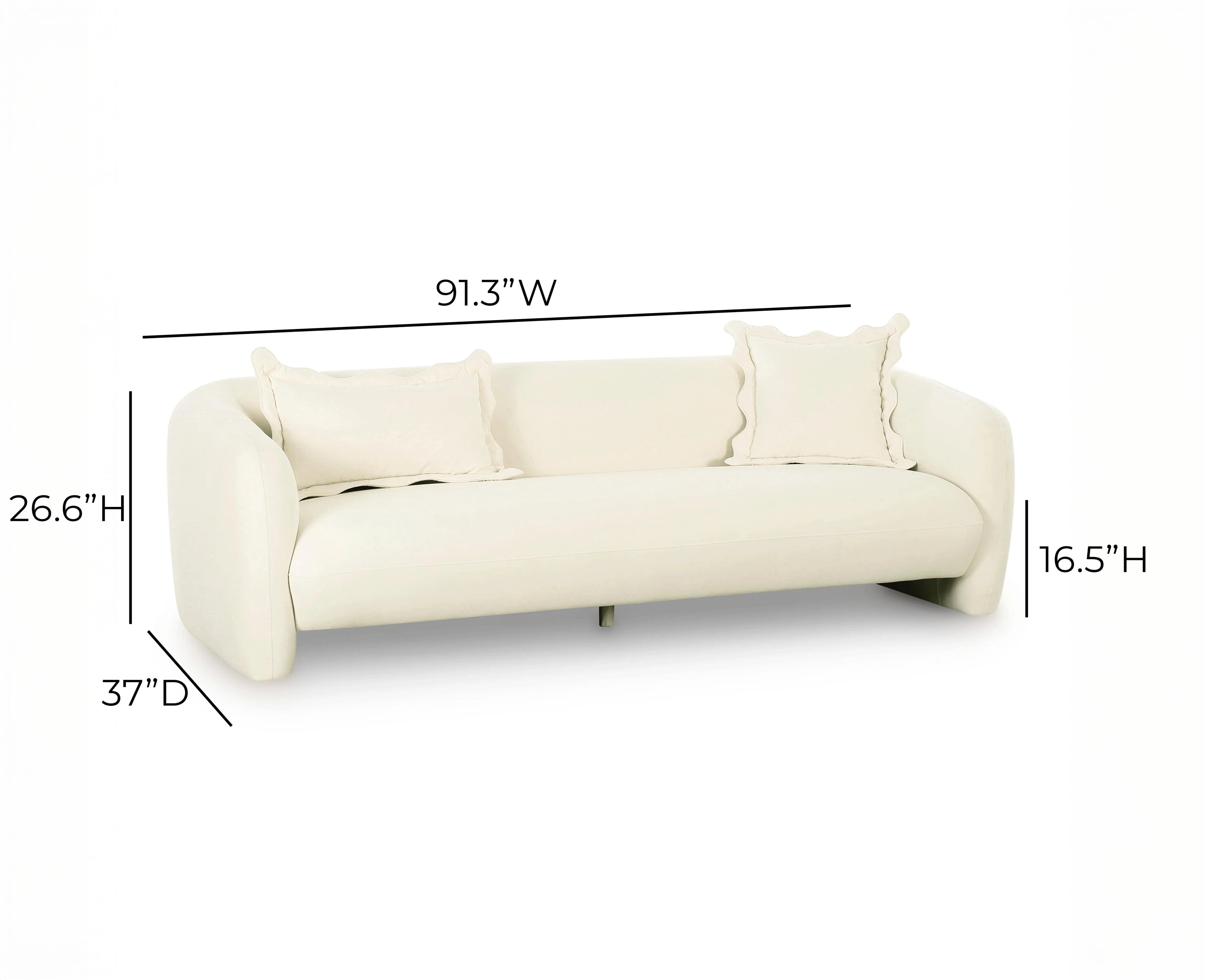 Lou 91" Performance Velvet Sofa