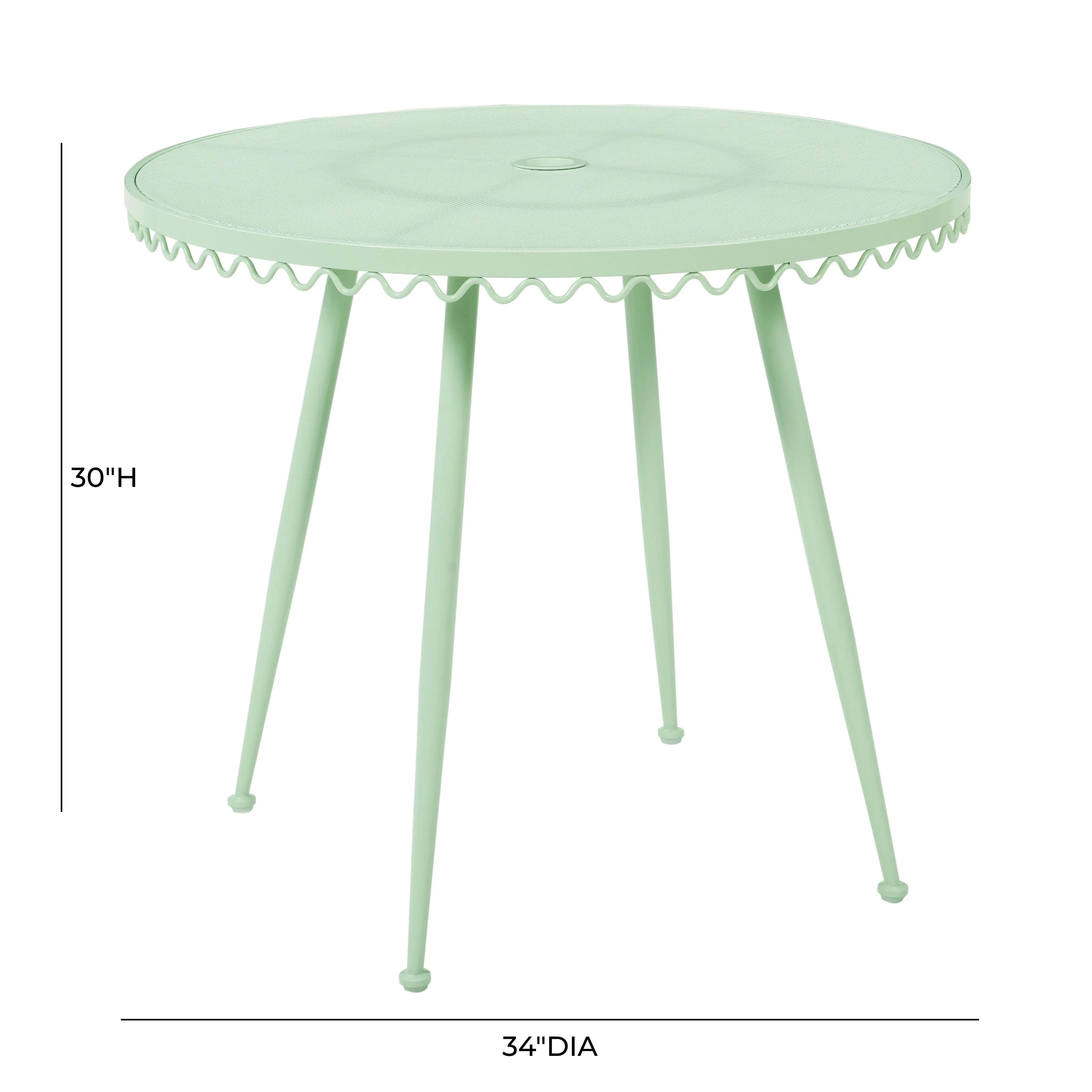 Erica 34" Wrought Iron Outdoor Round Cafe Table