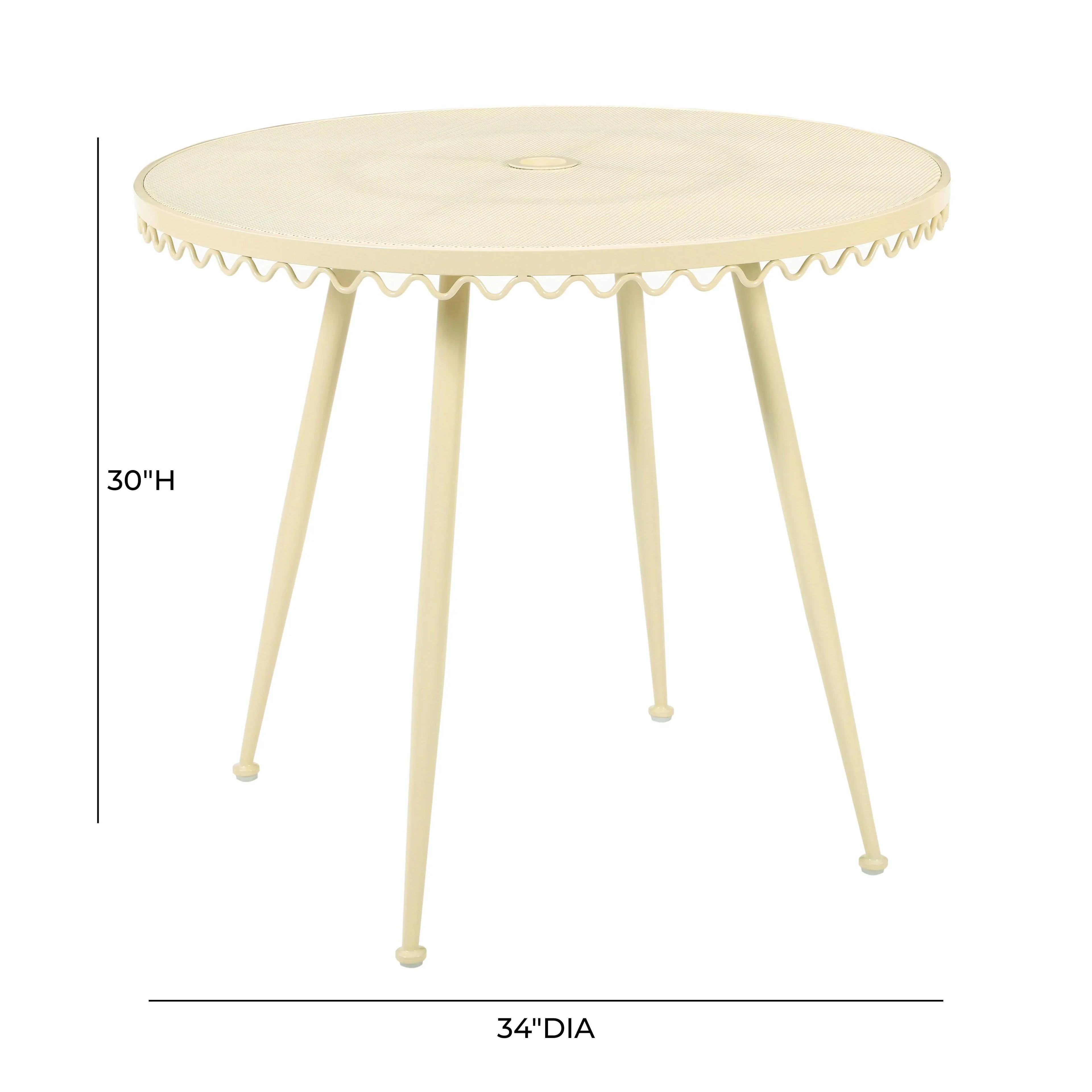Erica 34" Wrought Iron Outdoor Round Cafe Table