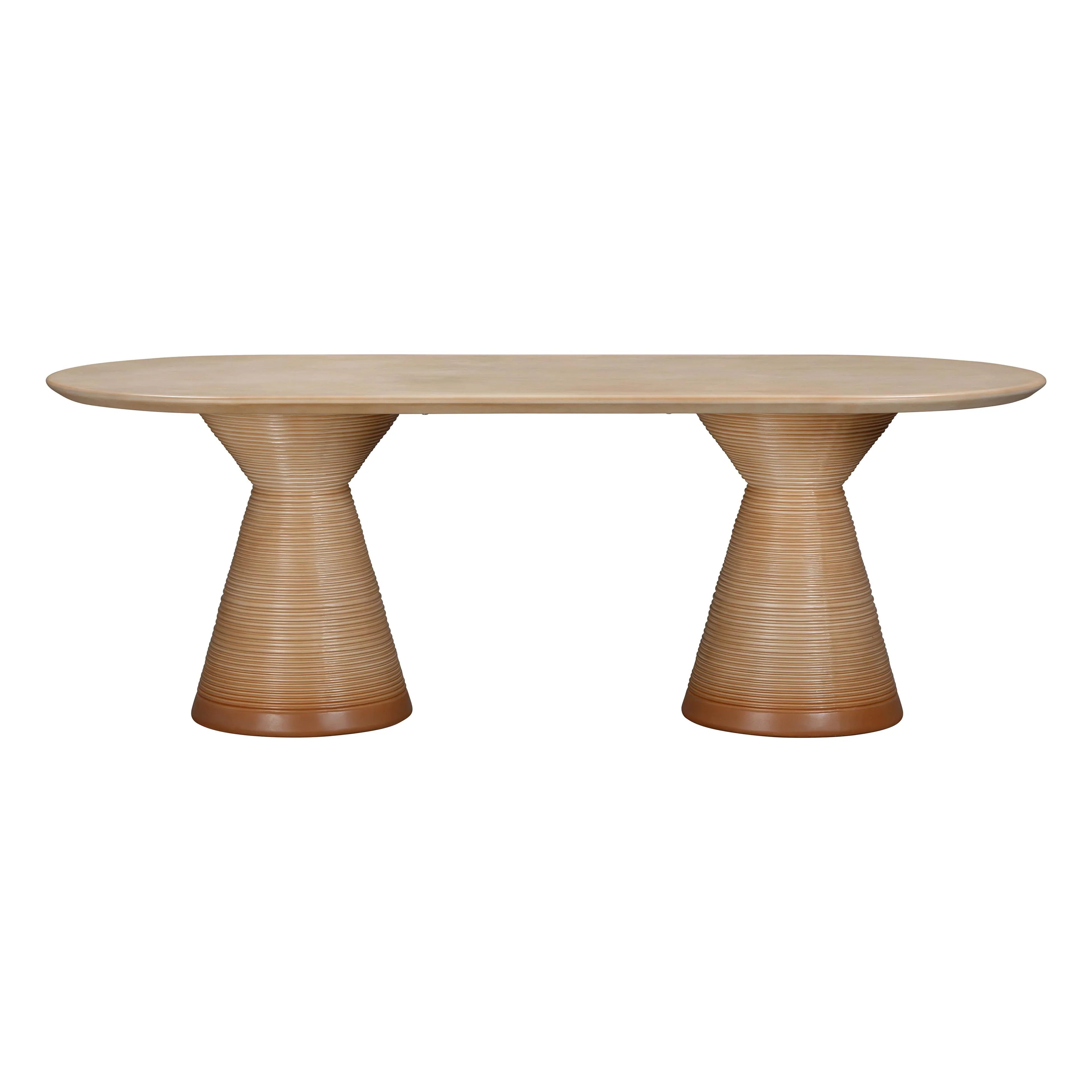 Fassa 87" Faux Terracotta Indoor / Outdoor Oval Dining Table