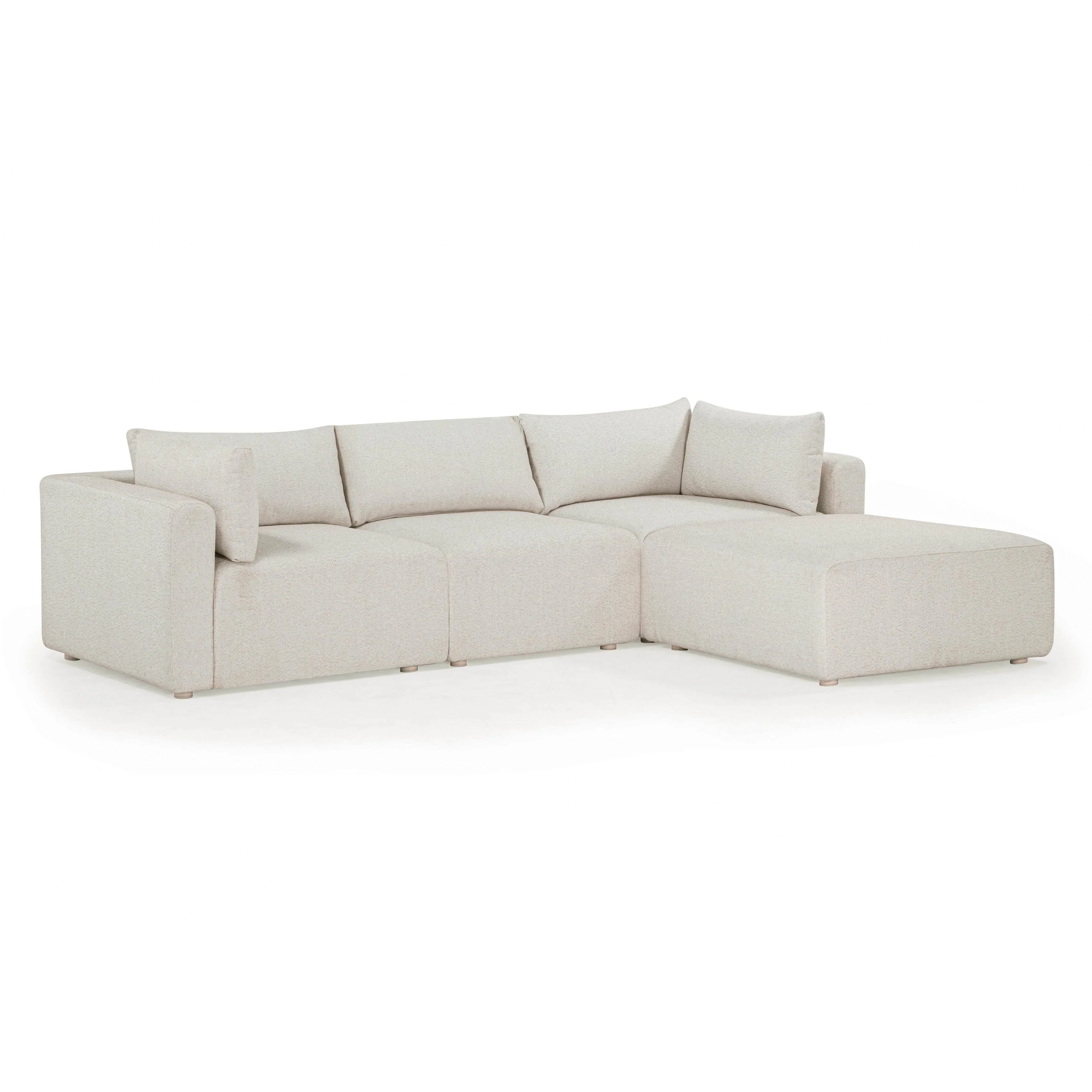 Hangover 4-Piece Cream Performance Fabric Outdoor Modular Sectional