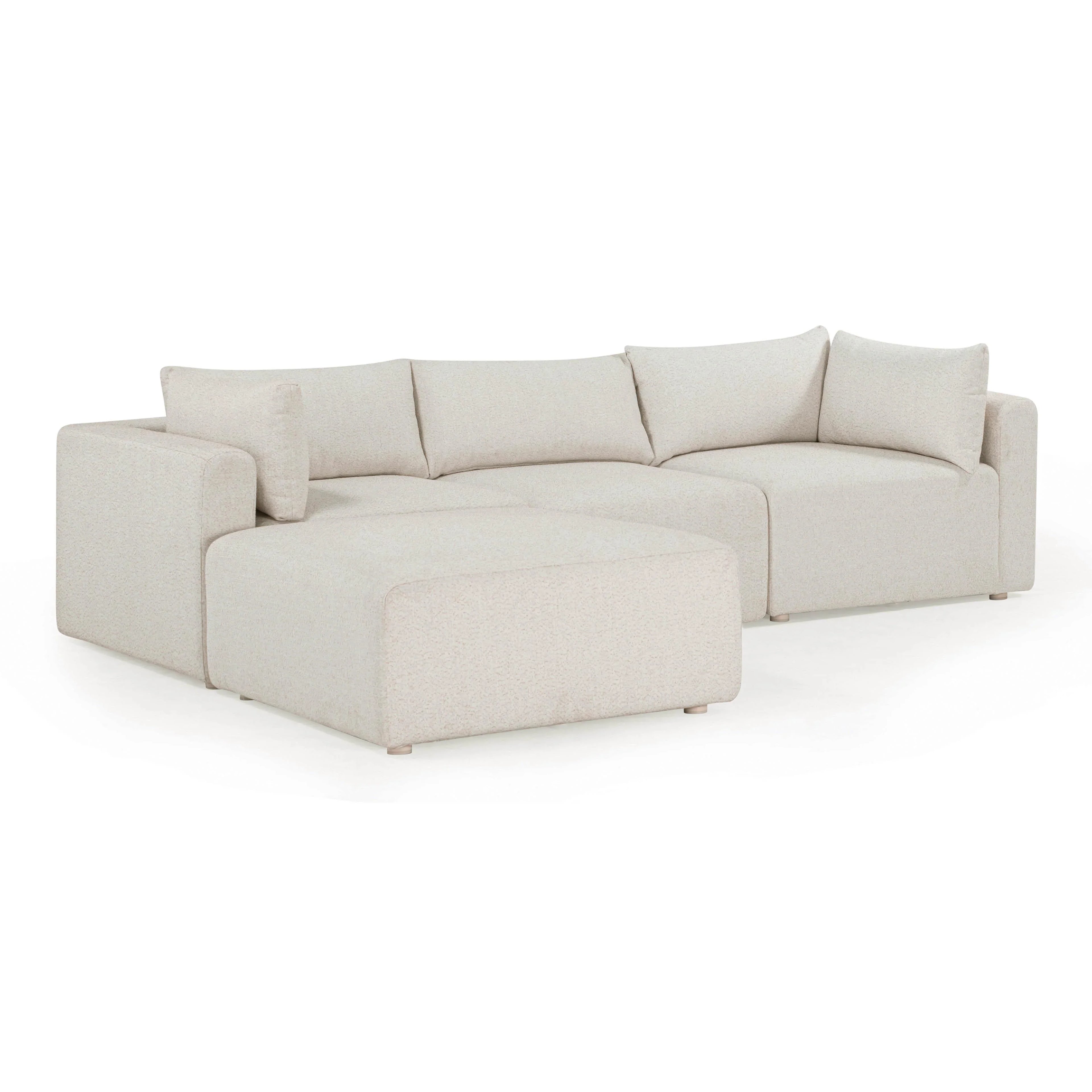 Hangover 4-Piece Cream Performance Fabric Outdoor Modular Sectional