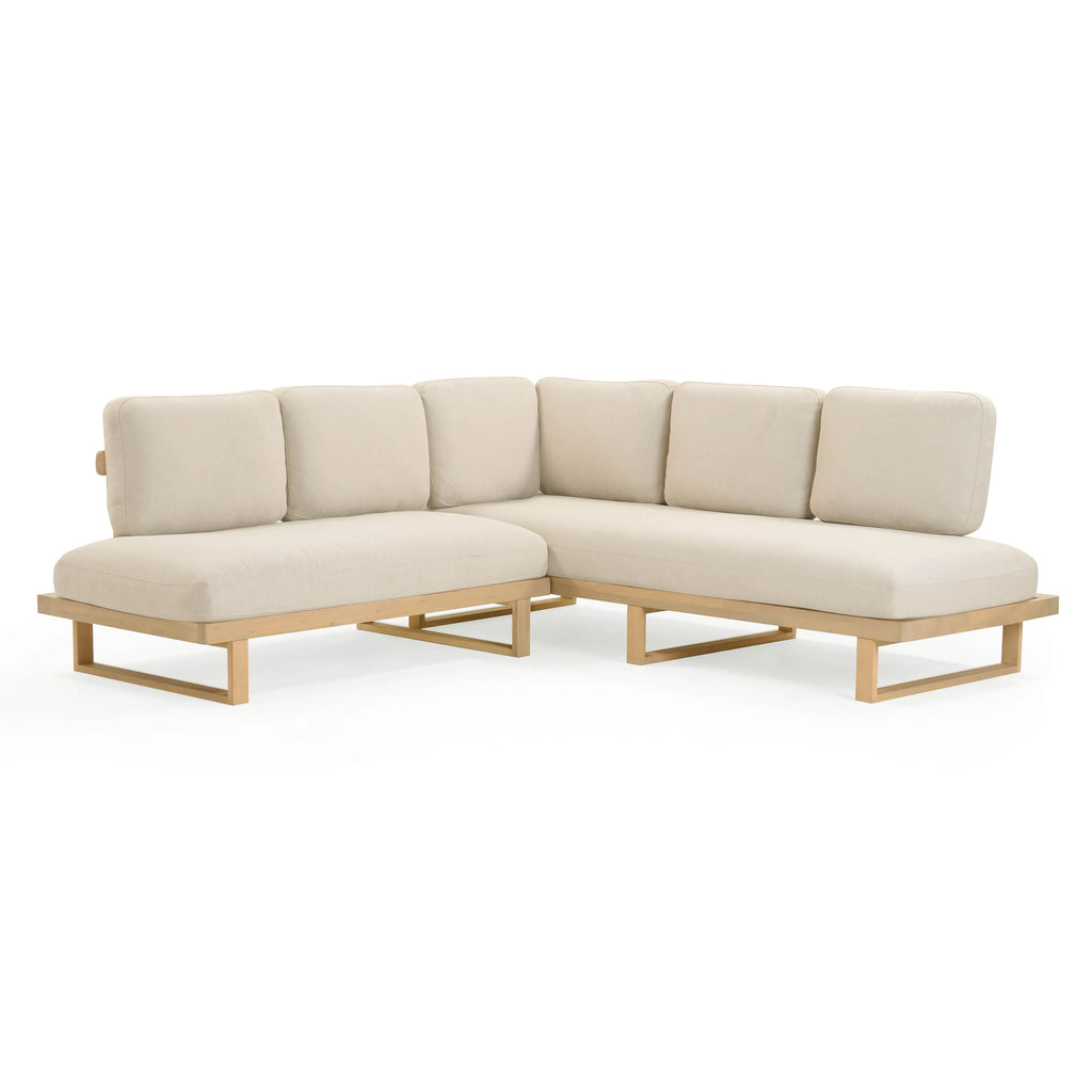 Evan 2-Piece Cream Performance Fabric Outdoor L-Shaped Sectional