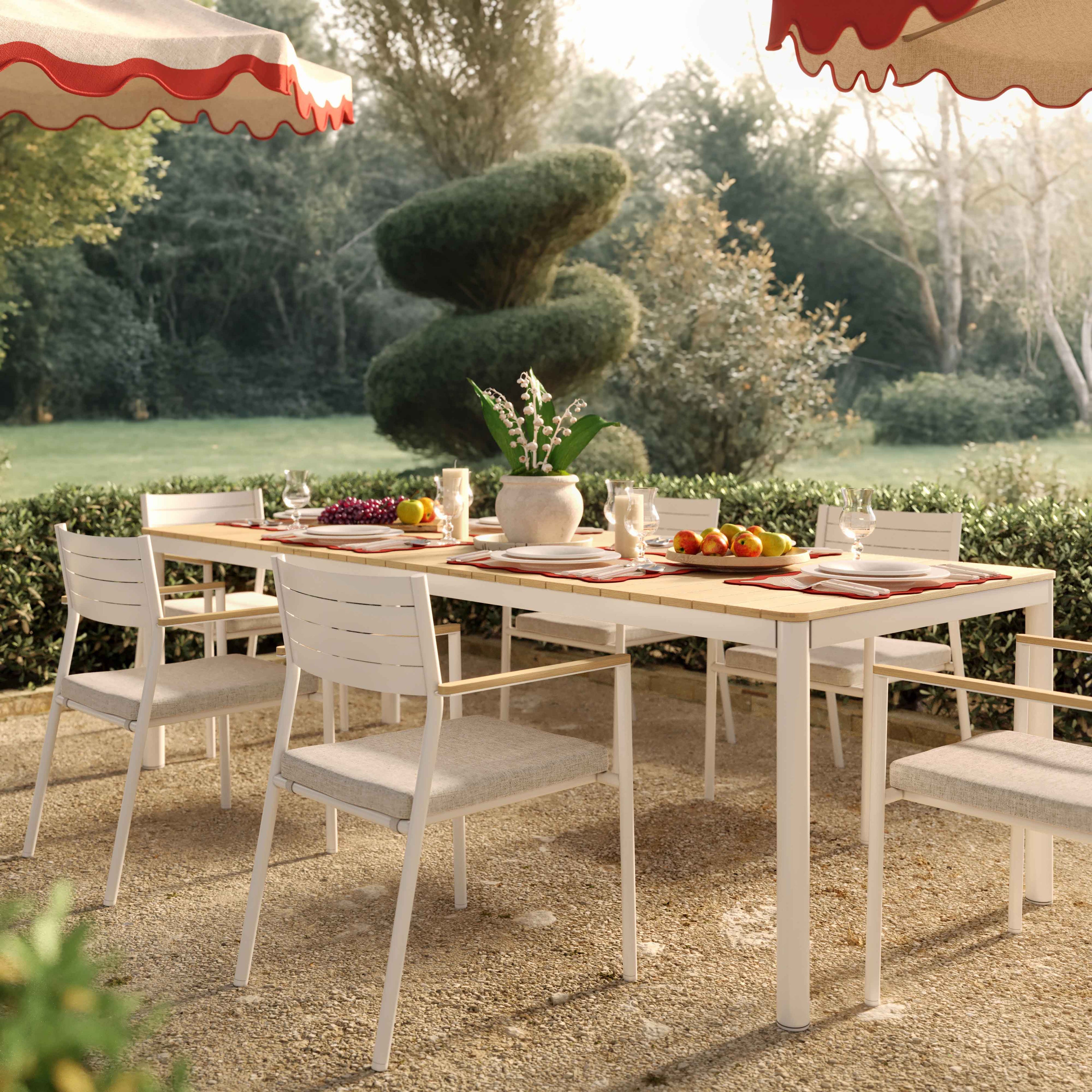 Sardinia Cream Performance Fabric Outdoor Dining Chair - Set of 2
