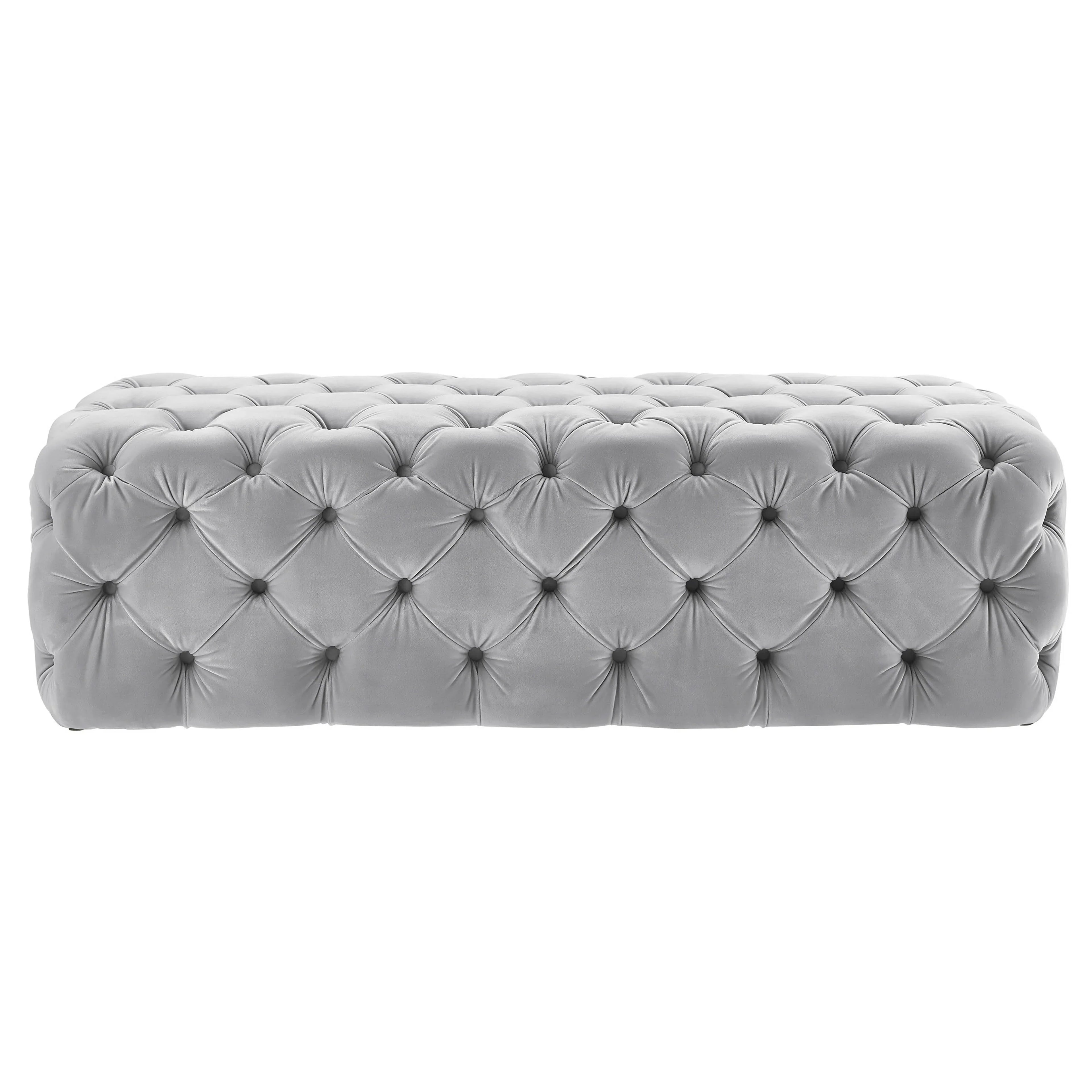 Kaylee 49" Performance Velvet Tufted Jumbo Ottoman