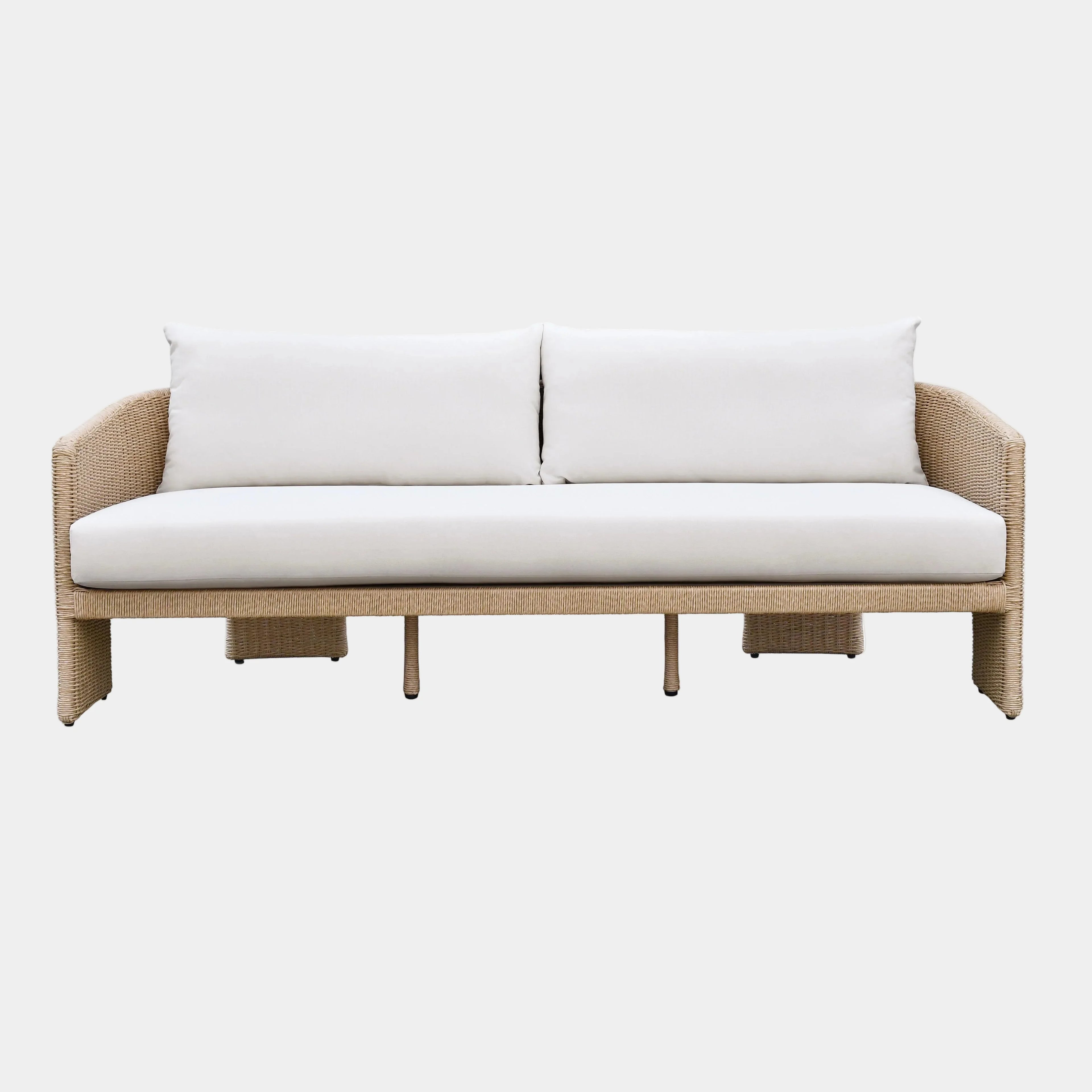 Alexa 80" Rattan Performance Fabric Outdoor Sofa