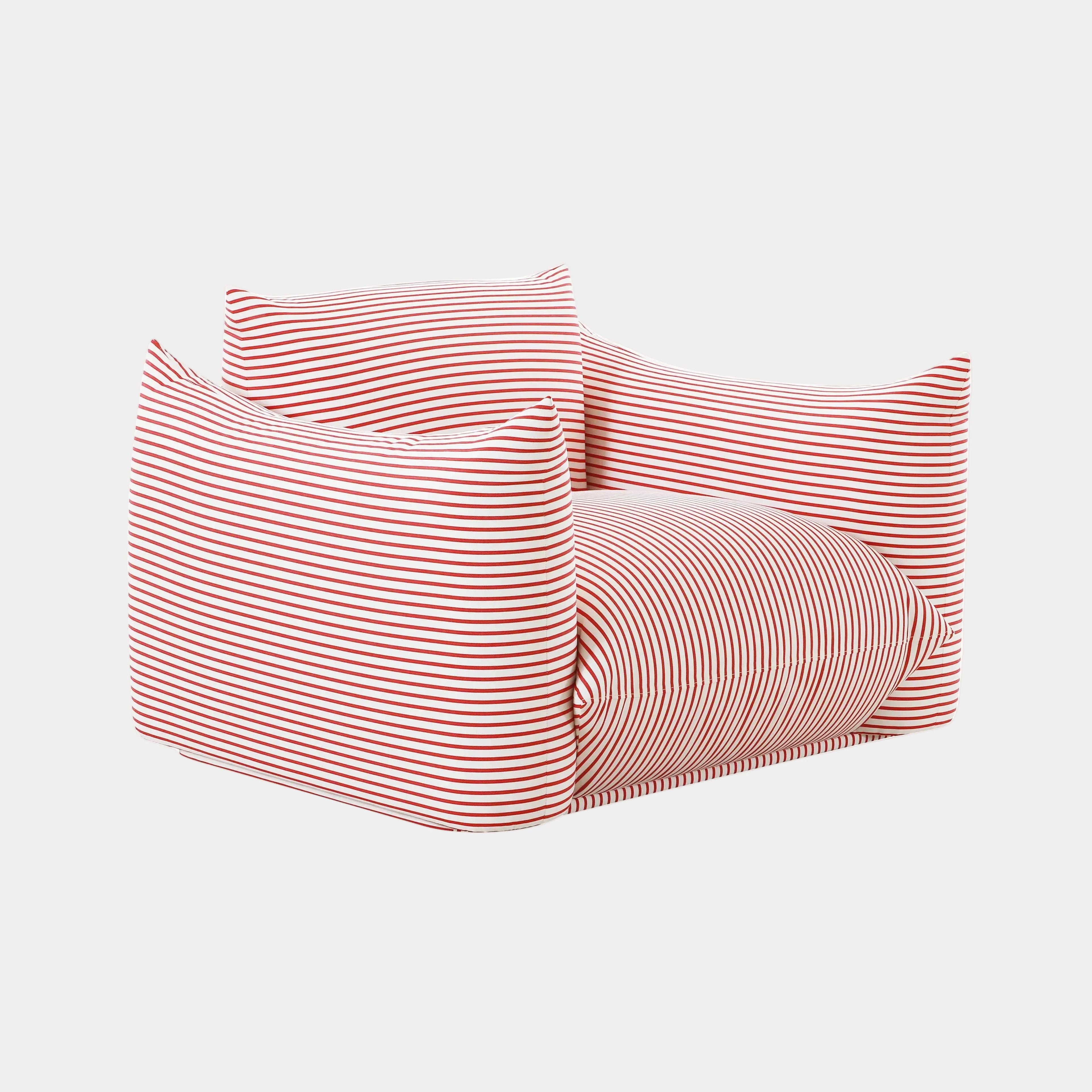 Saint Tropez Striped Stuffed Indoor / Outdoor Armchair