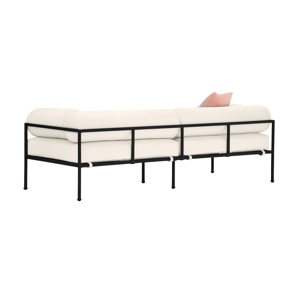 Vera 84" Cream Performance Fabric Outdoor Sofa