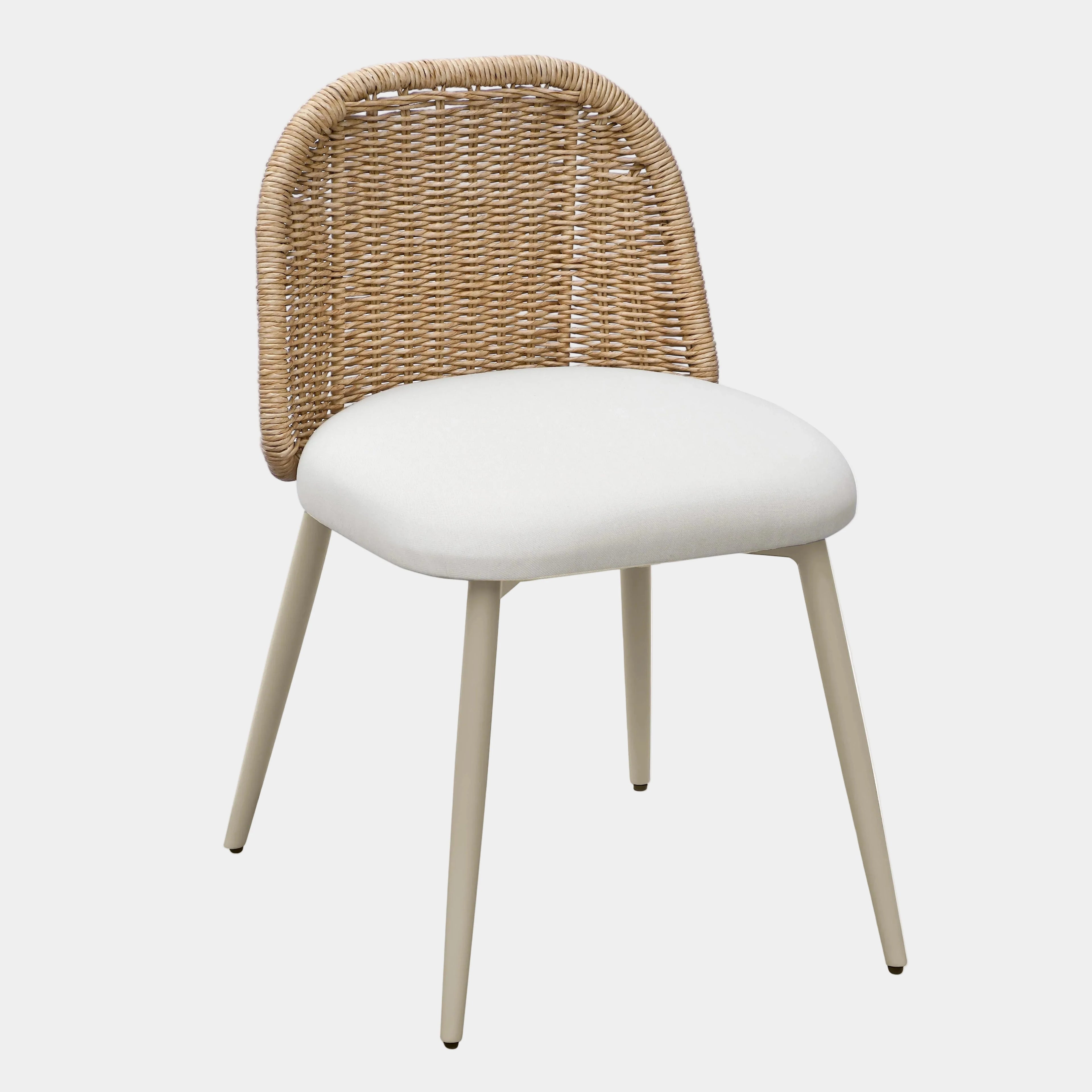 Alexa Rattan Performance Fabric Dining Chair