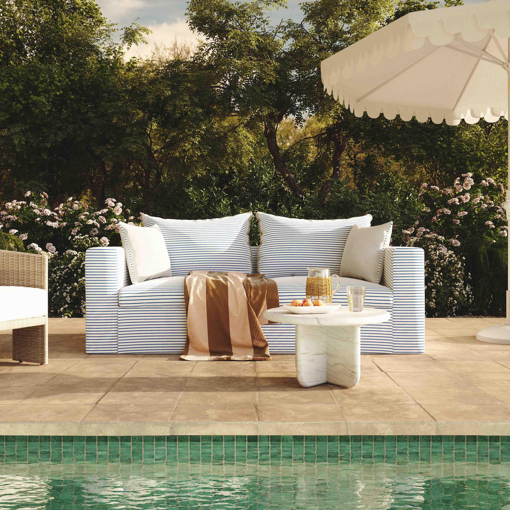 Salty 84.5" Striped Contract-Grade Indoor/Outdoor Sofa
